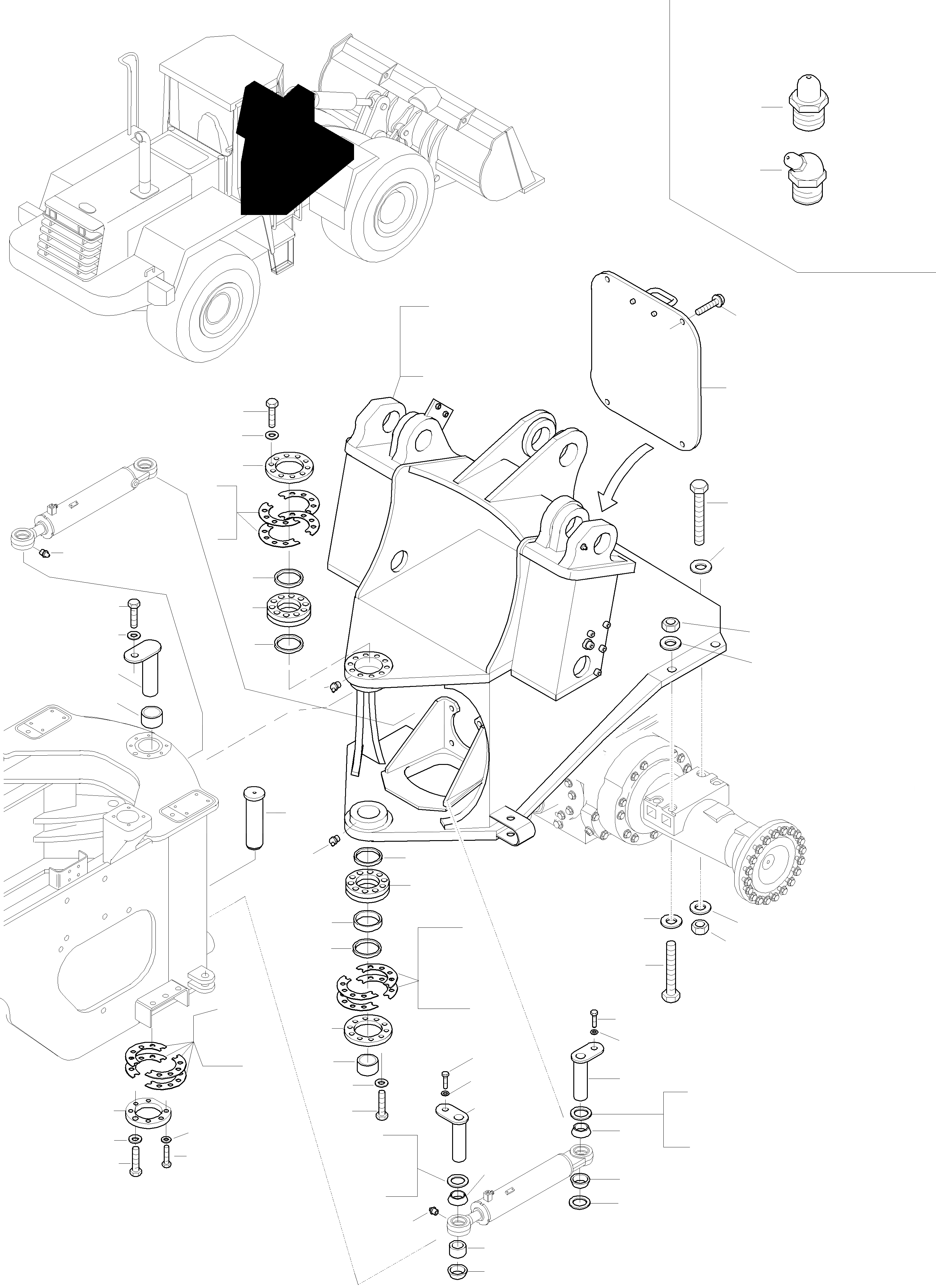 Схема запчастей Komatsu WA320-3 active - ПЕРЕДН. РАМА РАМА