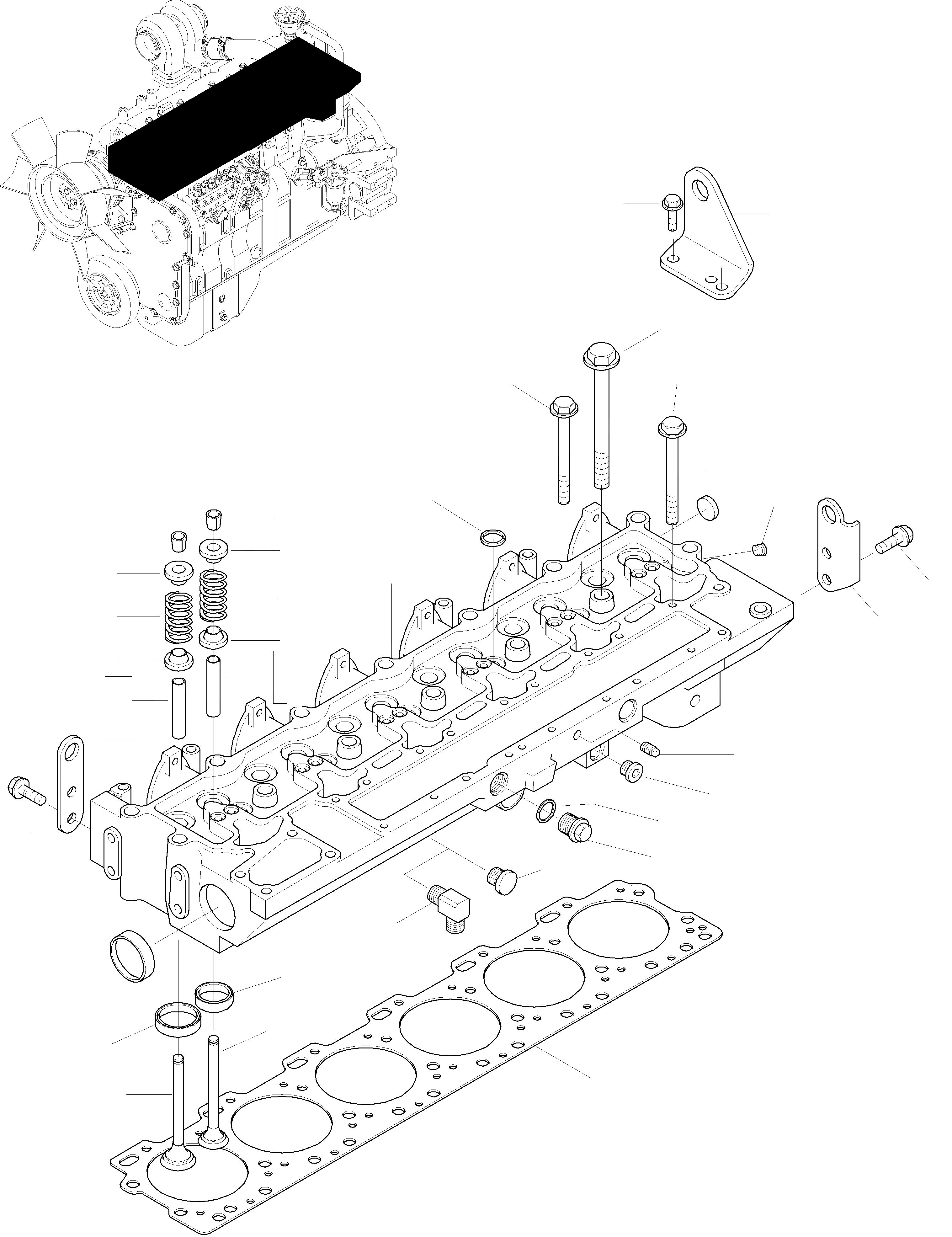 Схема запчастей Komatsu WA320-3 active - ГОЛОВКА ЦИЛИНДРОВ И ATTACHING ЧАСТИ ДВИГАТЕЛЬ, КРЕПЛЕНИЕ ДВИГАТЕЛЯ