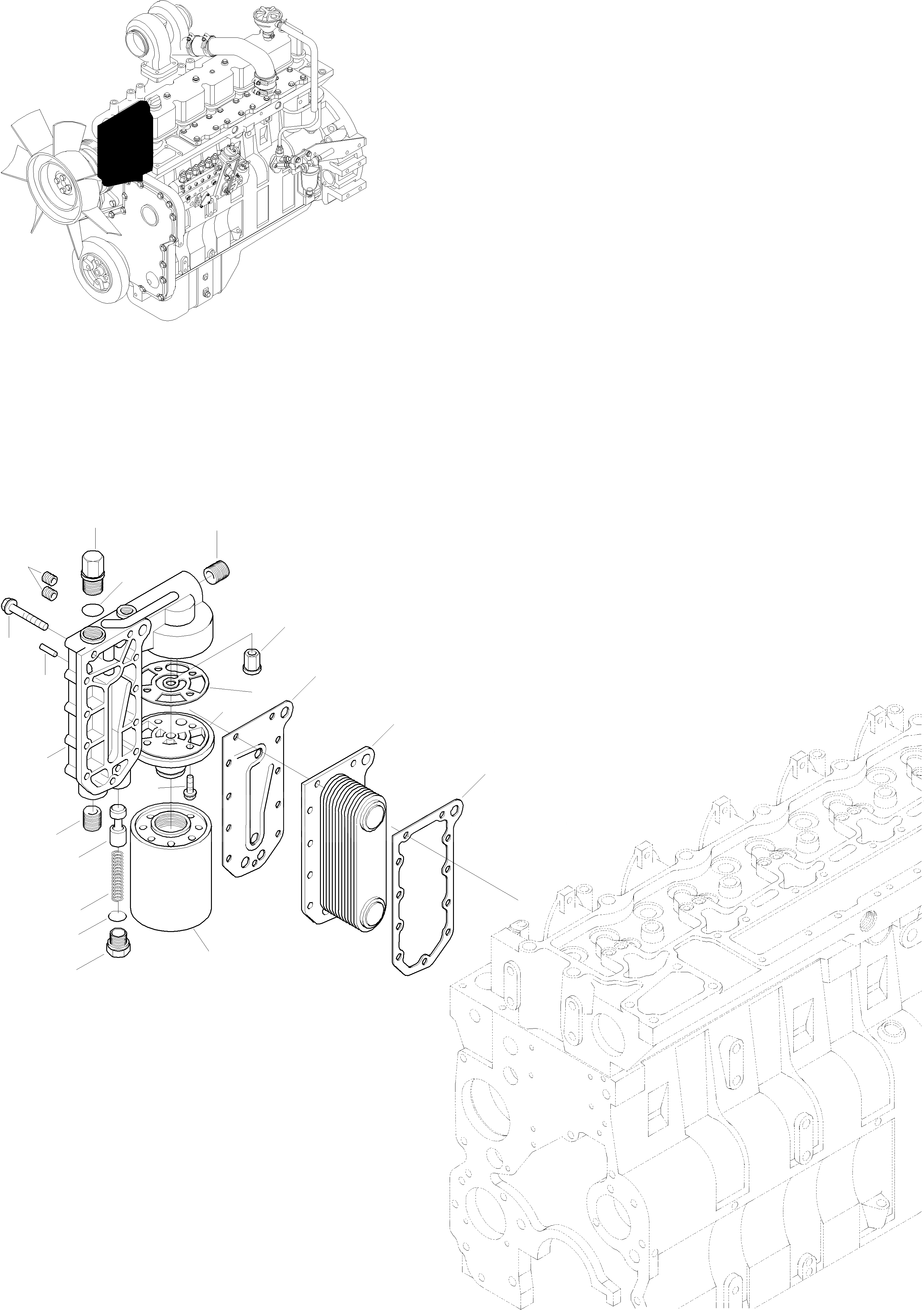 Схема запчастей Komatsu WA320-3 active - МАСЛ. ФИЛЬТР ДВИГАТЕЛЬ, КРЕПЛЕНИЕ ДВИГАТЕЛЯ