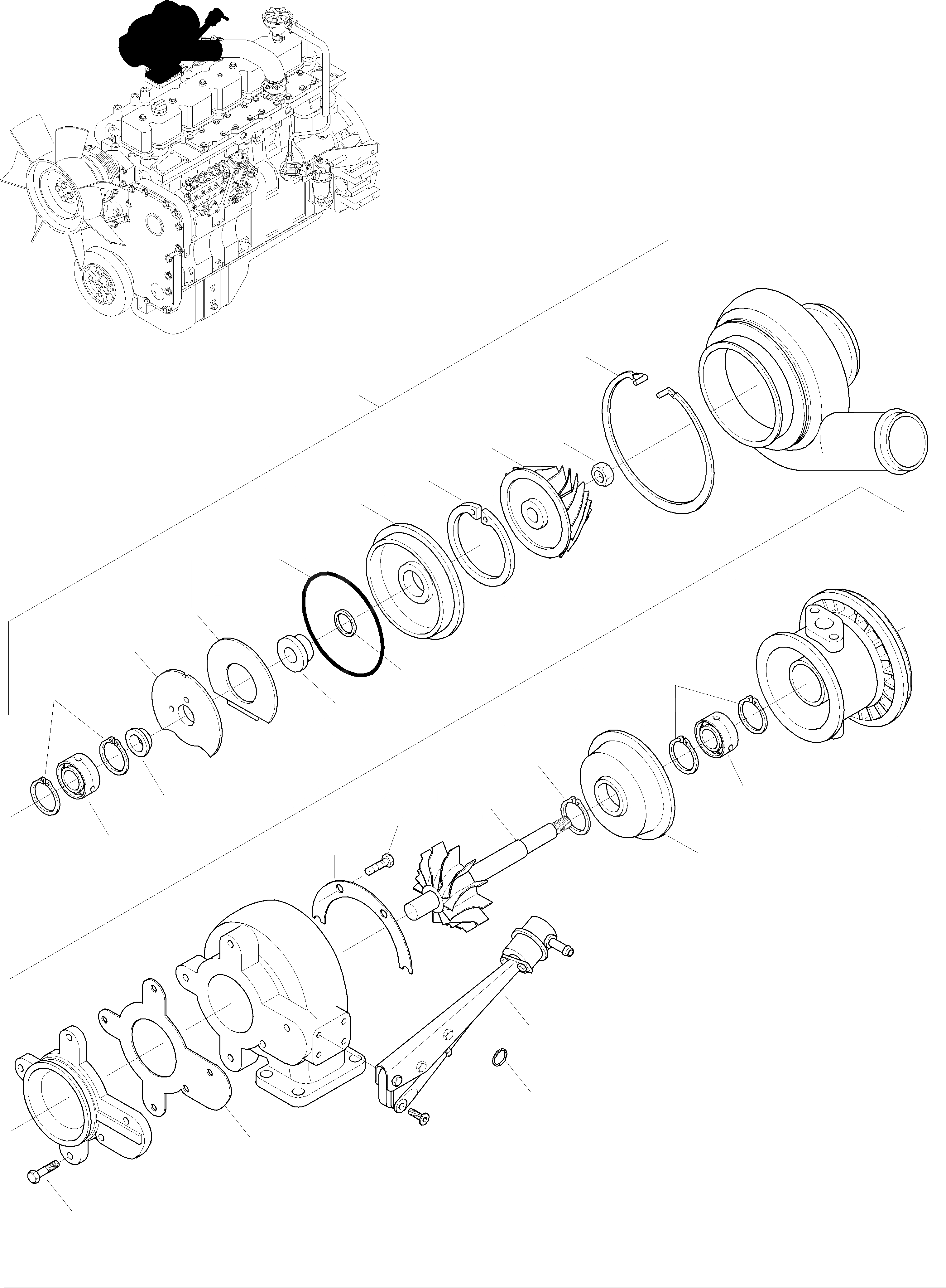 Схема запчастей Komatsu WA320-3 active - ТУРБОНАГНЕТАТЕЛЬ ТУРБОНАГНЕТАТЕЛЬ