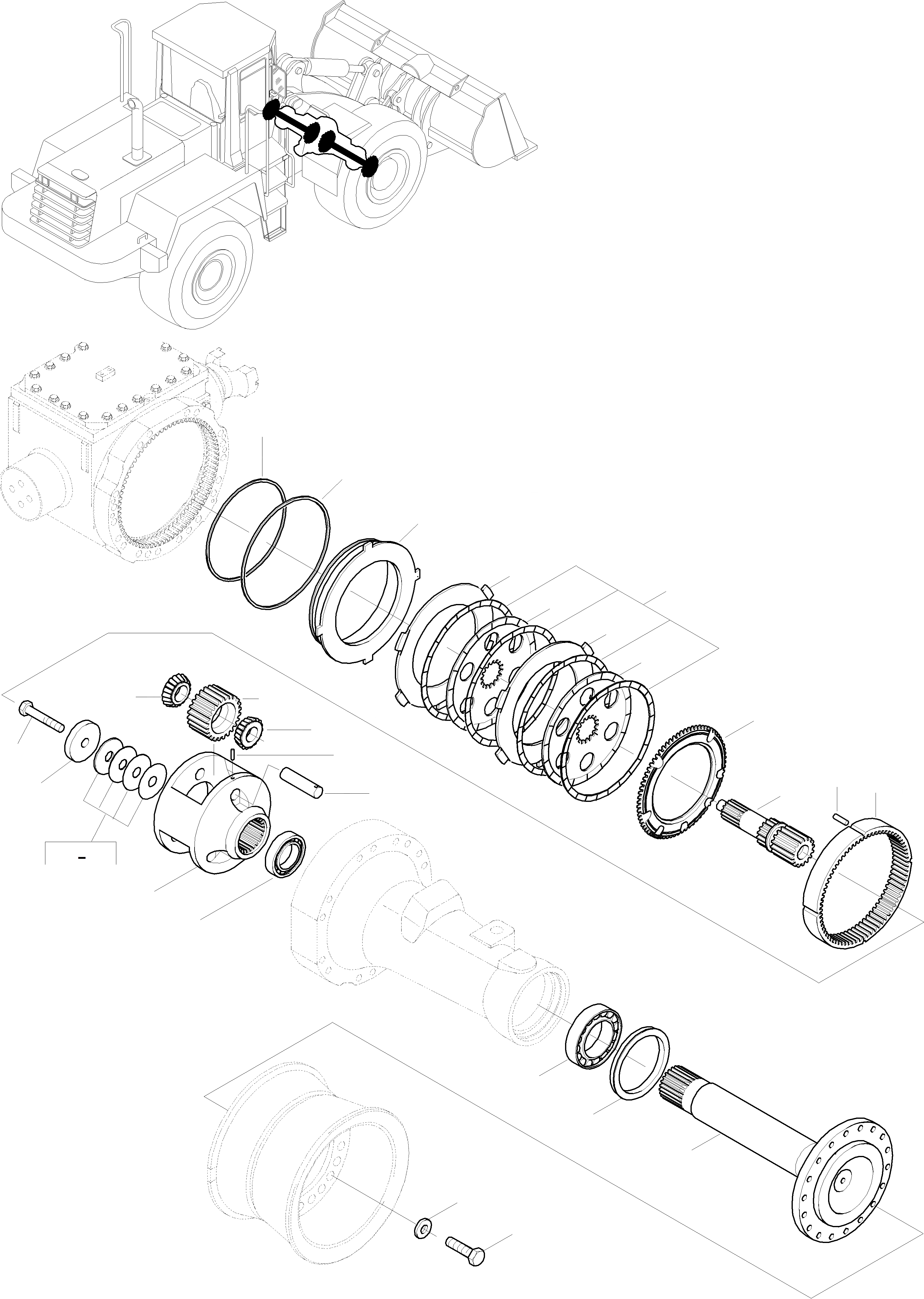 Схема запчастей Komatsu WA320-3 active - PLANETARY ПРИВОД, ТОРМОЗ. 8 ПЕРЕДНИЙ МОСТ
