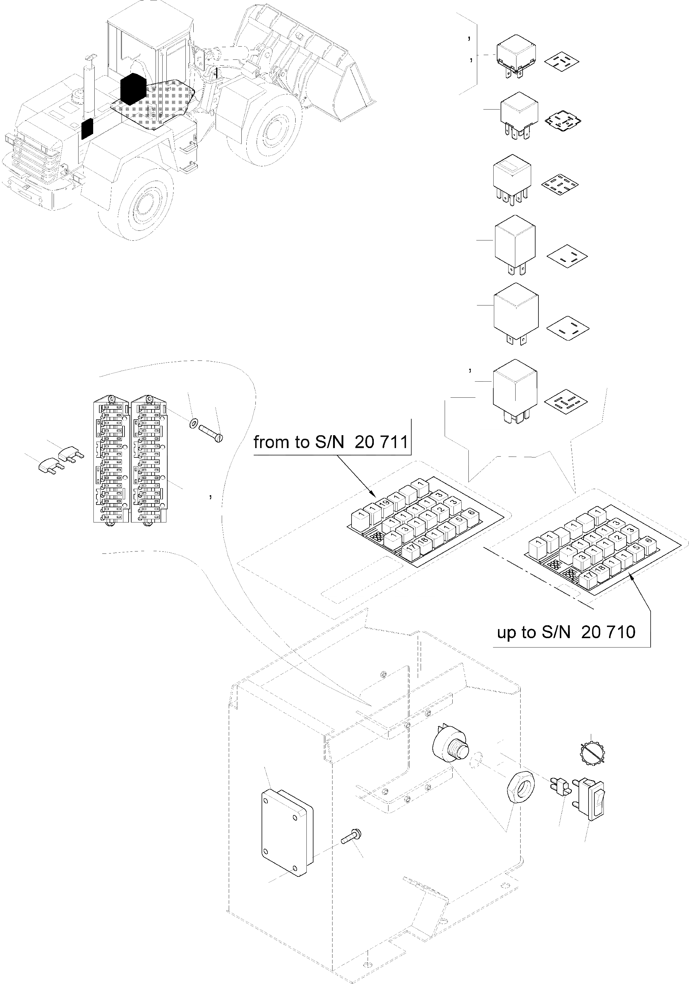 Схема запчастей Komatsu WA320-3 active - ЭЛЕКТРИЧ. СИСТЕМА, РЕЛЕ ЭЛЕКТРИЧ. СИСТЕМА