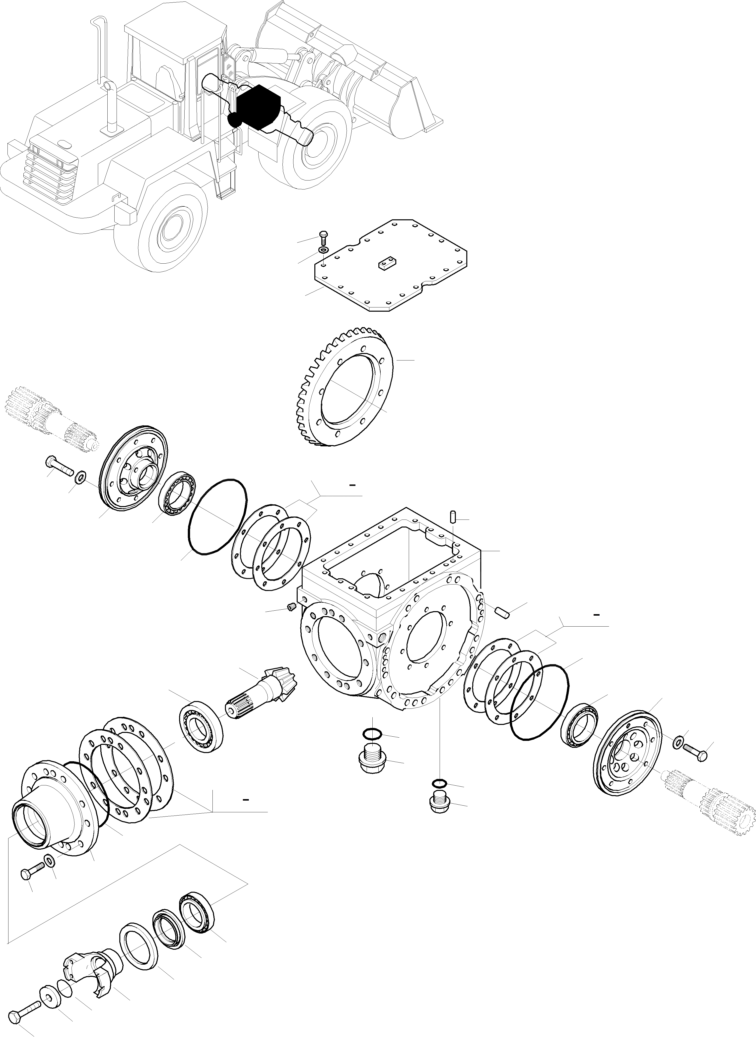 Схема запчастей Komatsu WA320-3 active - МОСТ INSERT 8 ПЕРЕДНИЙ МОСТ