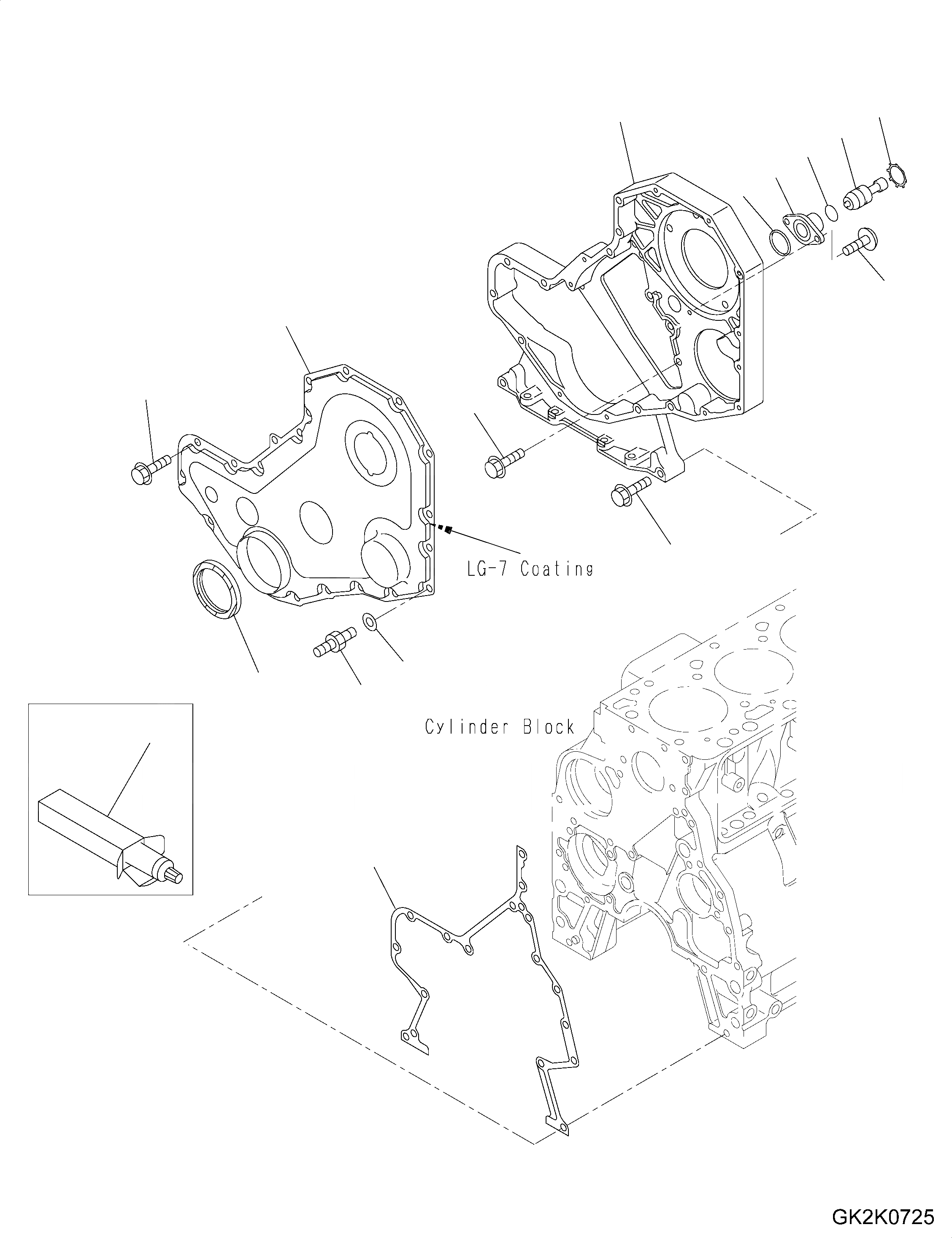 Схема запчастей Komatsu WA320-5 - ПЕРЕДН. COVER AA ДВИГАТЕЛЬ