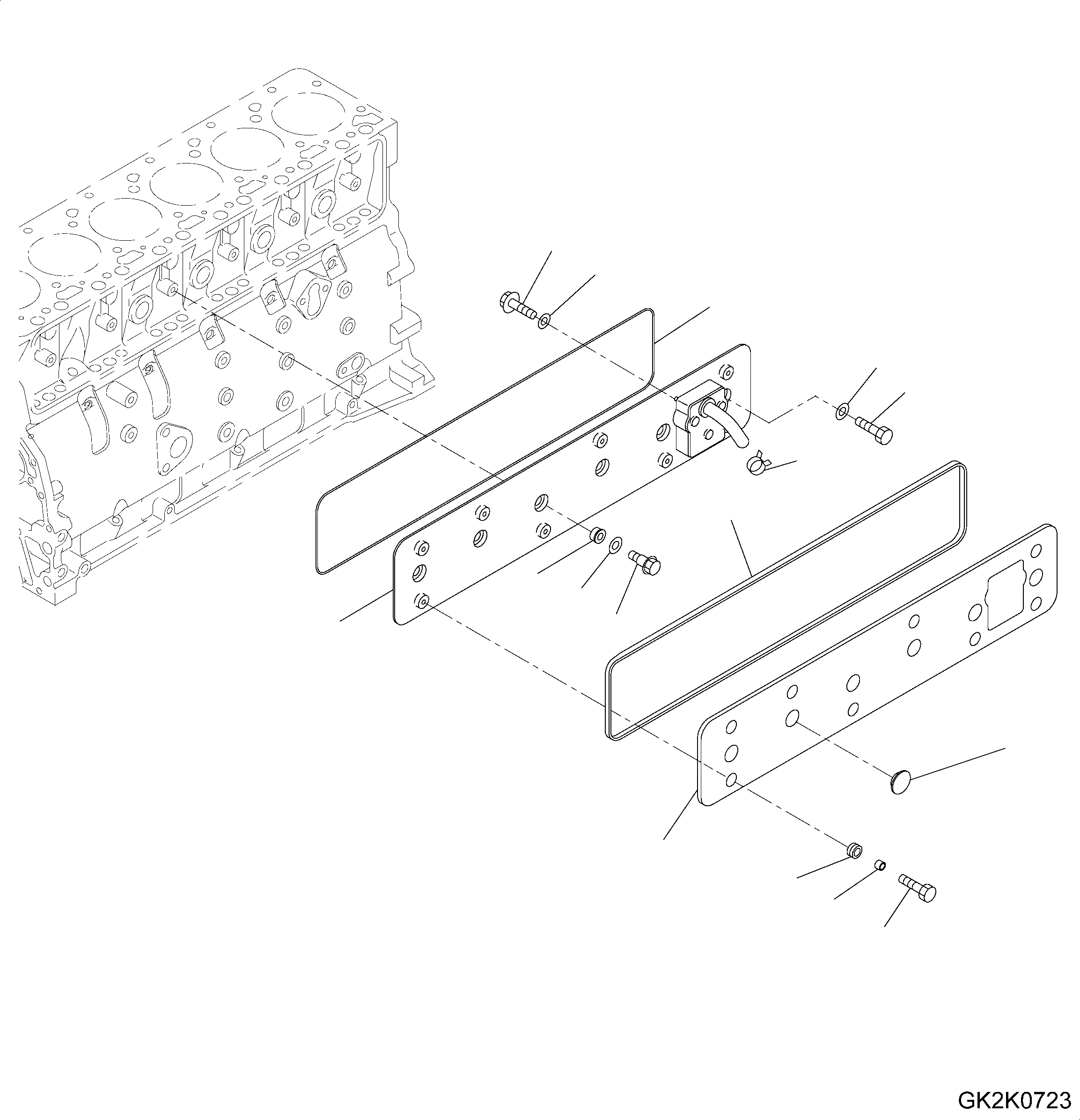 Схема запчастей Komatsu WA320-5 - КРЫШКА ТОЛКАТЕЛЕЙ КЛАПАНА (ESN - 79) AA ДВИГАТЕЛЬ