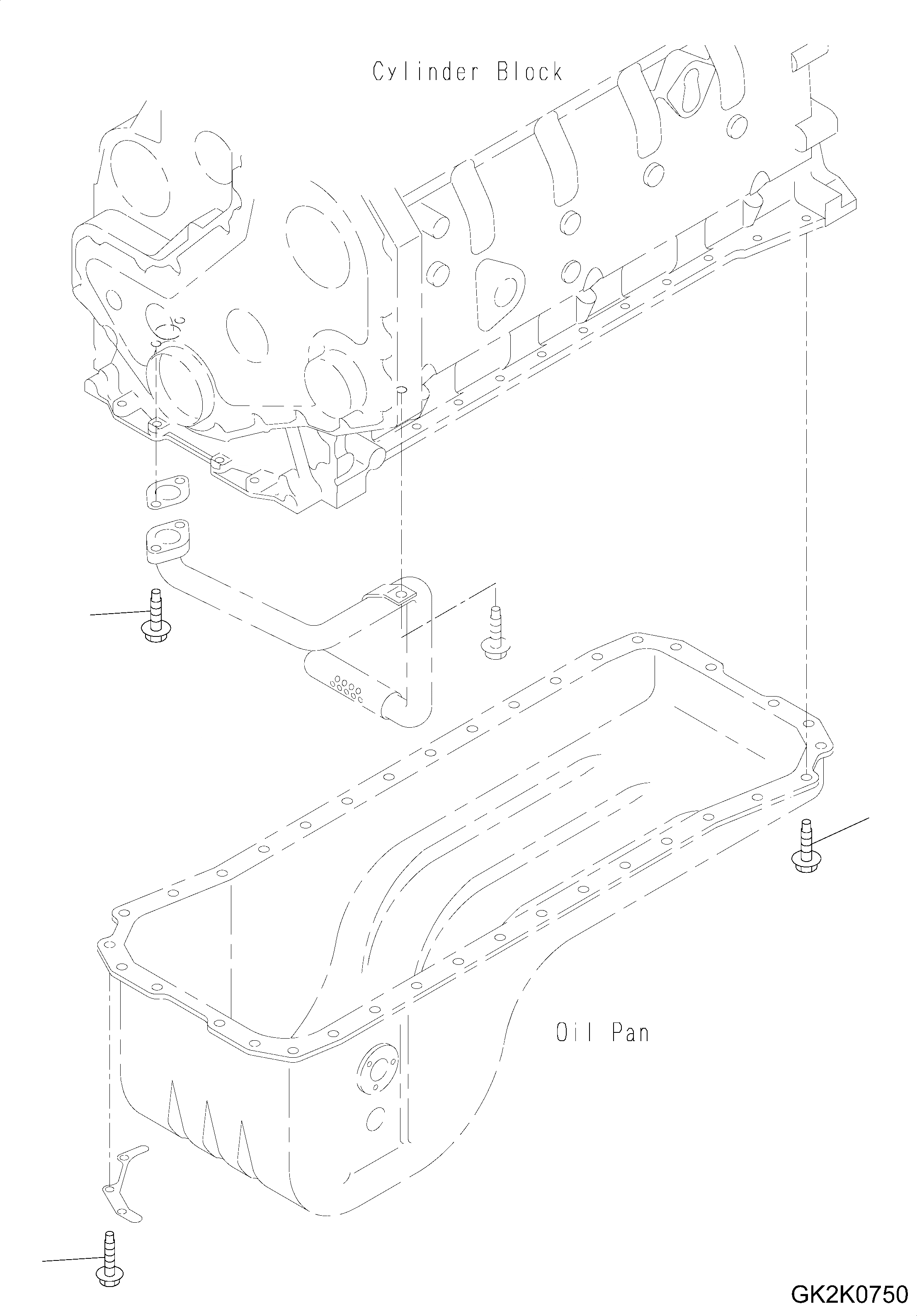 Схема запчастей Komatsu WA320-5 - МАСЛЯНЫЙ ПОДДОН БОЛТ AA ДВИГАТЕЛЬ