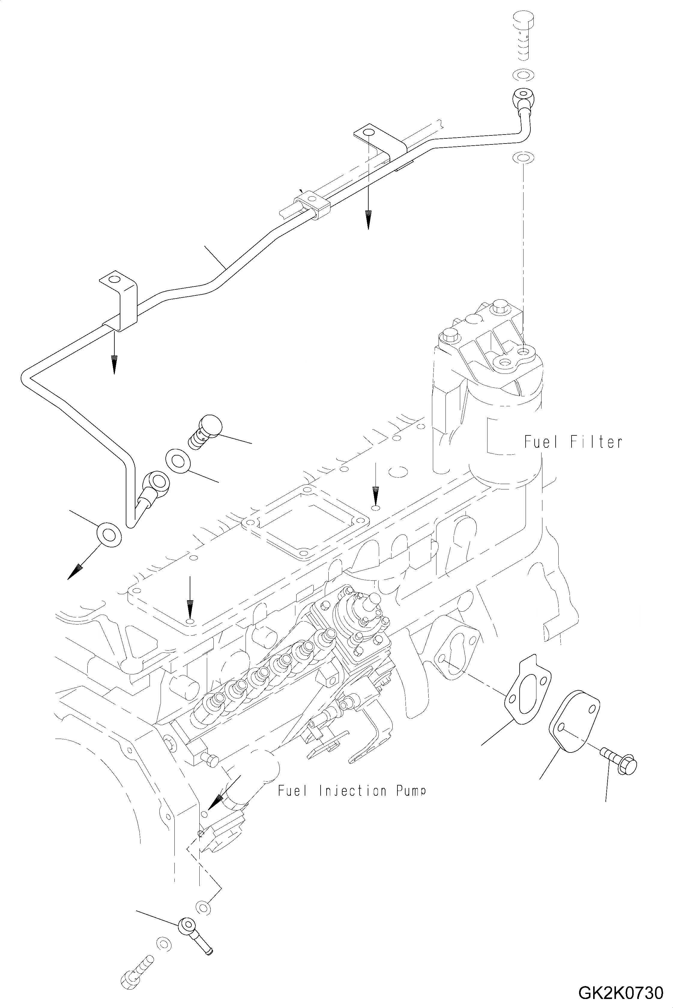 Схема запчастей Komatsu WA320-5 - ЗАГЛУШКА БЛОКА ЦИЛИНДРОВ И ТРУБЫ AA ДВИГАТЕЛЬ