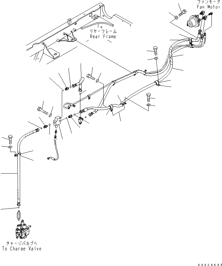 Схема запчастей Komatsu WA320-5 - ПРИВОД ВЕНТИЛЯТОРА ТРУБЫ (/) H ГИДРАВЛИКА