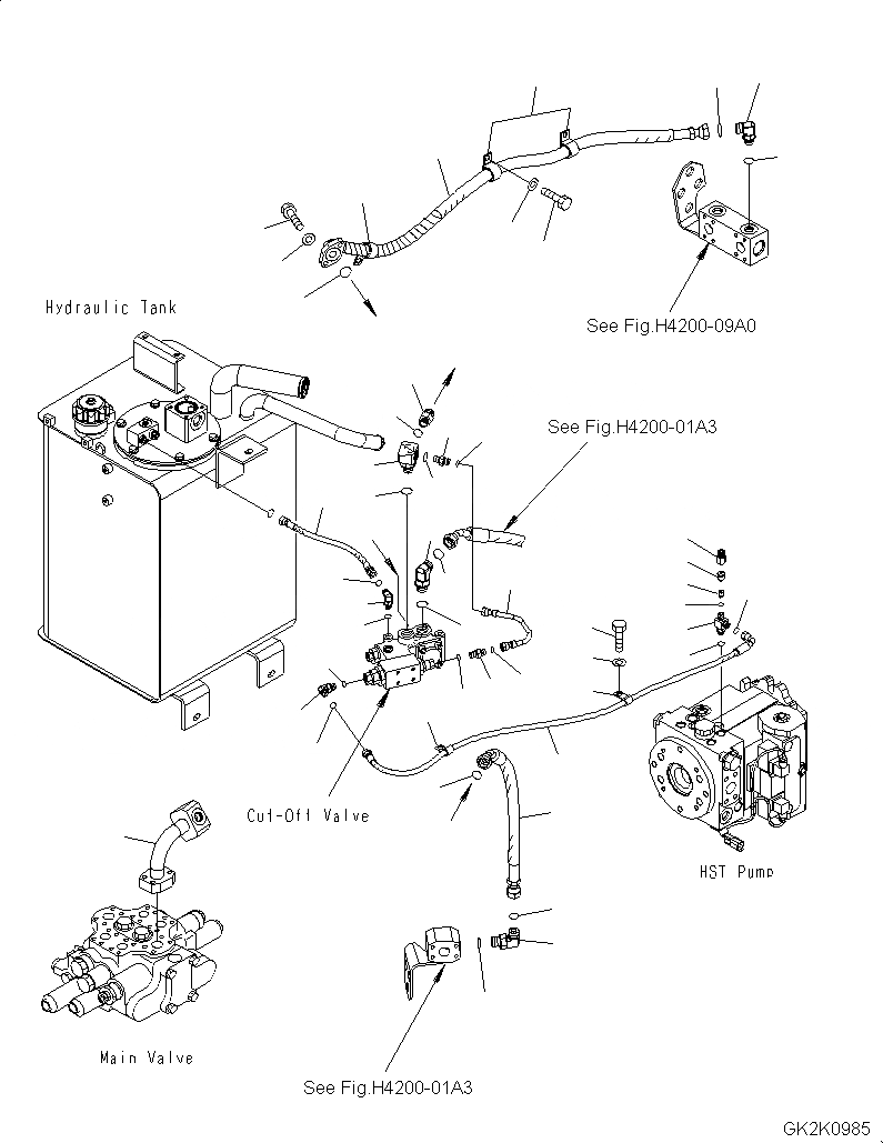 Схема запчастей Komatsu WA320-5 - ГИДРОЛИНИЯ (ОСНОВН. ЛИНИЯ) (/) (ДЛЯ ЭКСТРЕННОГО УПРАВЛЕНИЯ) H ГИДРАВЛИКА