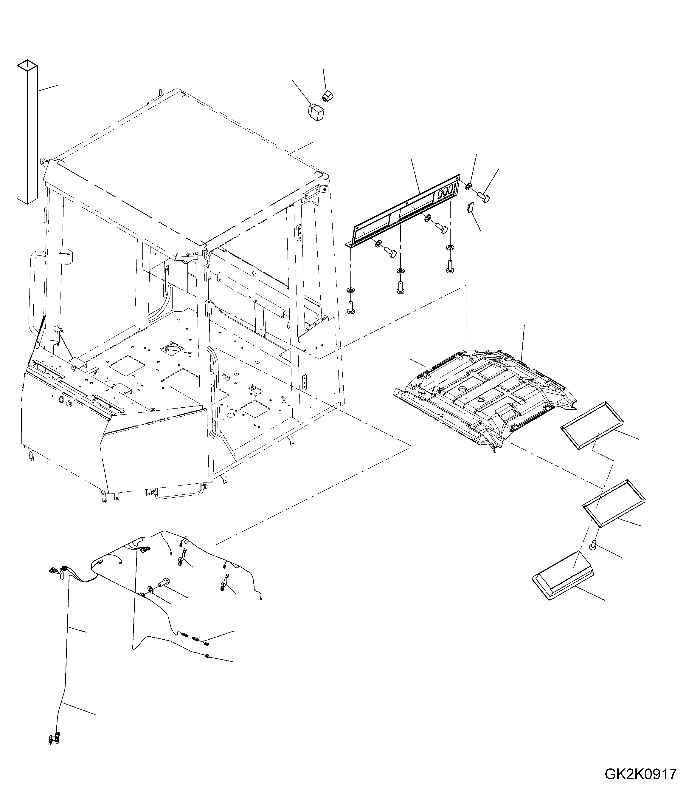 Схема запчастей Komatsu WA320-5 - КАБИНА ROPS (ПРОВОДКА И ОСВЕЩЕНИЕ) (ROPS MODEL NO: 9-9-H) K OPERATORґS ОБСТАНОВКА И СИСТЕМА УПРАВЛЕНИЯ