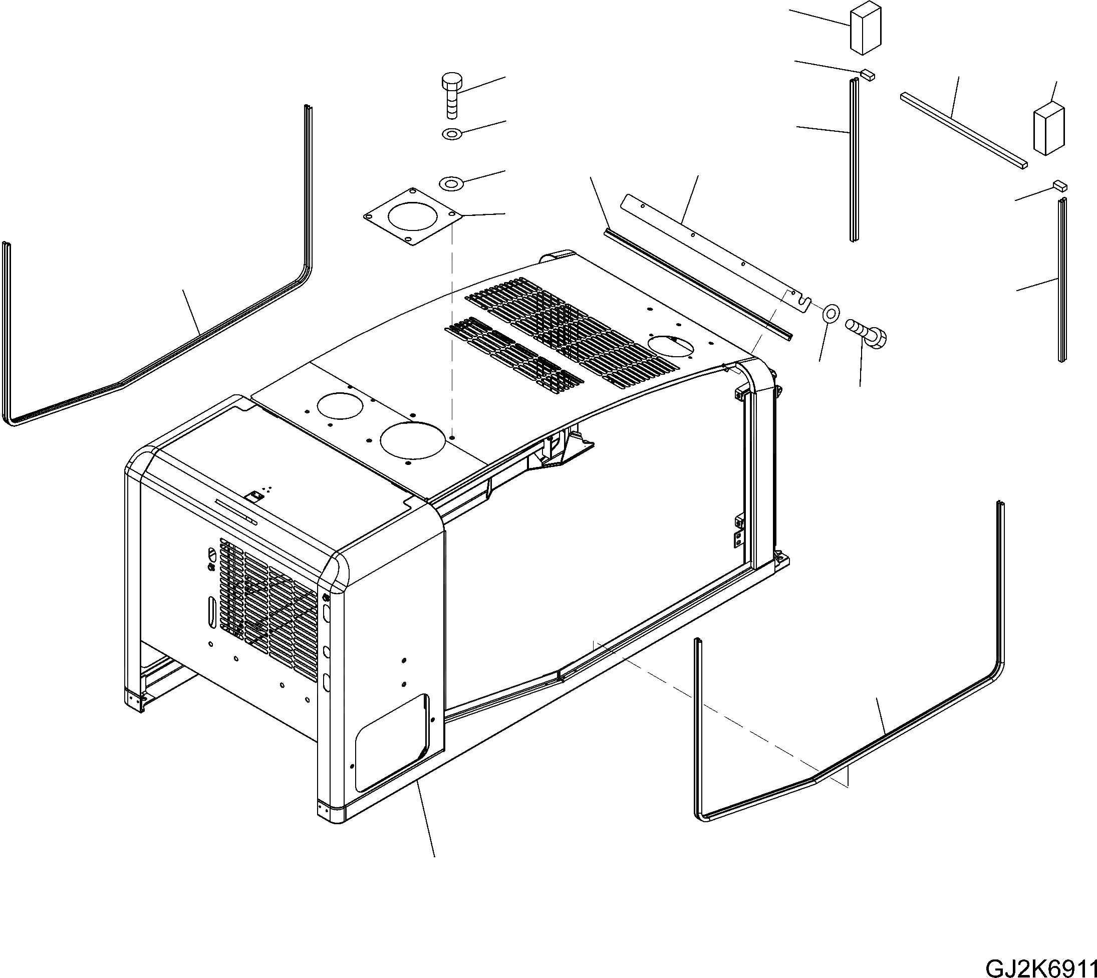Схема запчастей Komatsu WA320-5 - КАПОТ M ЧАСТИ КОРПУСАS И КРЫШКИ