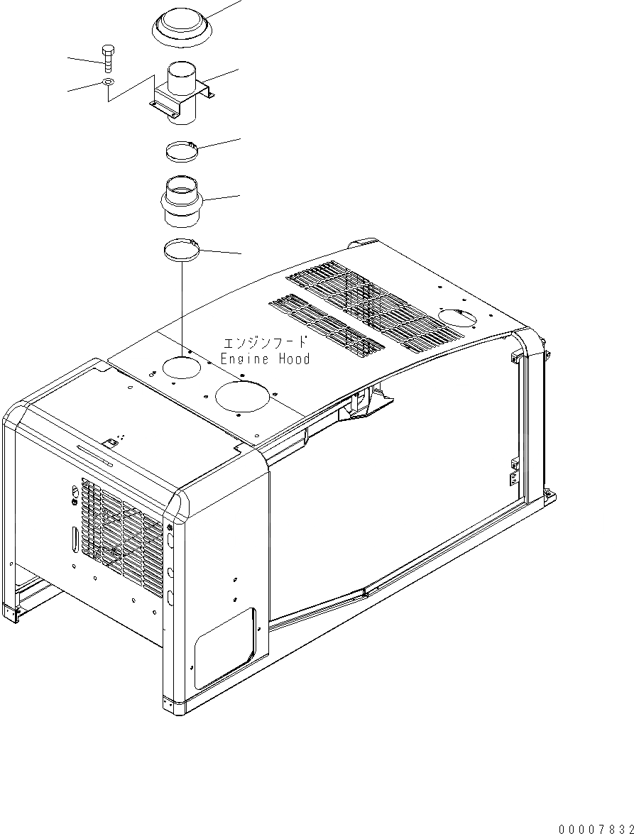 Схема запчастей Komatsu WA320-5 - КАПОТ (КРЫШКА) M ЧАСТИ КОРПУСАS И КРЫШКИ