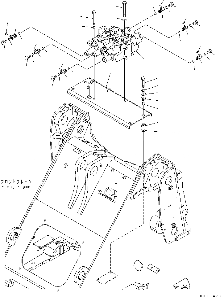 Схема запчастей Komatsu WA320L-5 - ОСНОВН. КЛАПАН (3-Х СЕКЦИОНН. КЛАПАН) ГИДРАВЛИКА