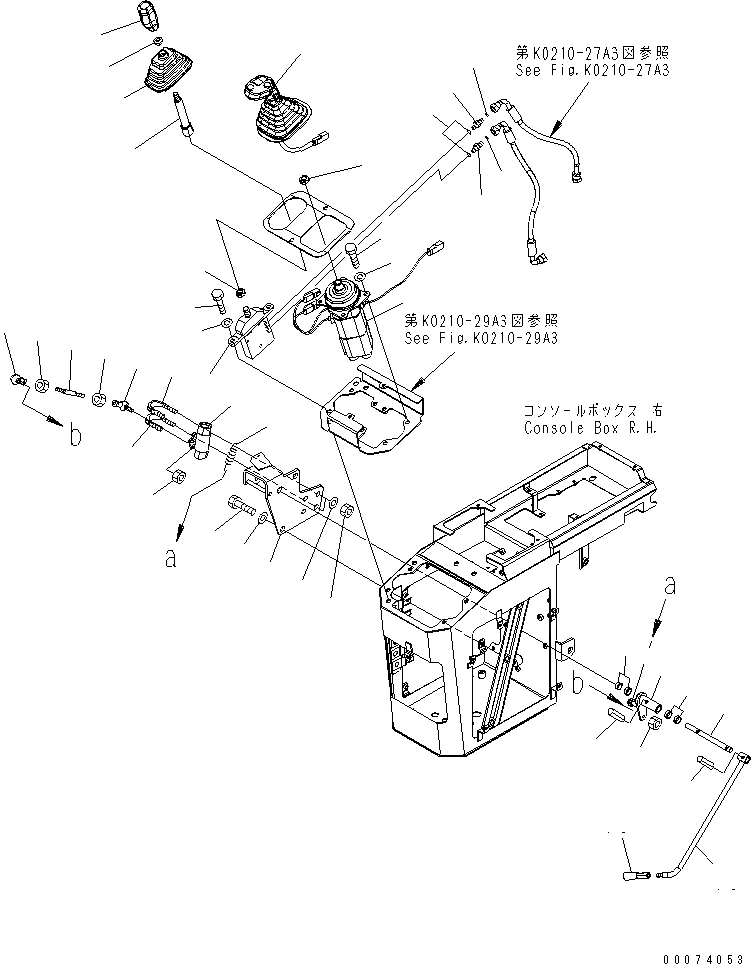 Схема запчастей Komatsu WA320L-5 - ПОЛ (УПРАВЛЕНИЕ ПОГРУЗКОЙ) (/) (КЛАПАН PPC И РЫЧАГ) (ДЛЯ MULTI FUNCTION РЫЧАГ И 3-Х СЕКЦИОНН. КЛАПАН) КАБИНА ОПЕРАТОРА И СИСТЕМА УПРАВЛЕНИЯ