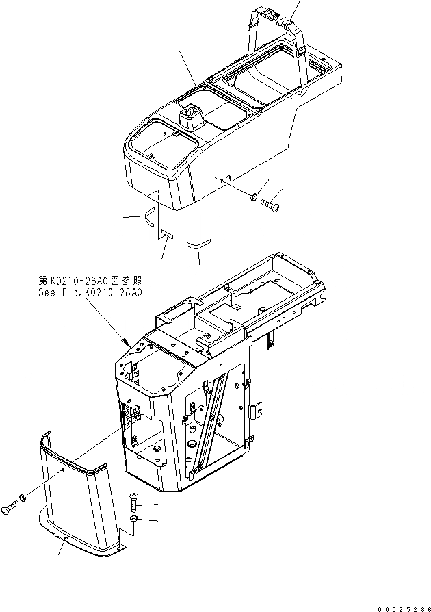Схема запчастей Komatsu WA320L-5 - ПОЛ (CONSLOE КОРПУС ПРАВ.) (COVER) (ДЛЯ MULTI FUNCTION РЫЧАГ) КАБИНА ОПЕРАТОРА И СИСТЕМА УПРАВЛЕНИЯ