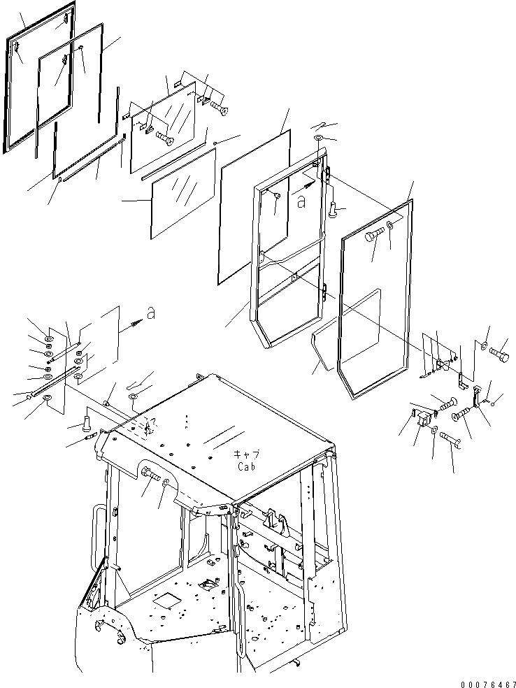 Схема запчастей Komatsu WA320PZ-6 - КАБИНА ROPS (ДВЕРЬ) (ПРАВ.) (РАМА ТИП)(№7-) КАБИНА ОПЕРАТОРА И СИСТЕМА УПРАВЛЕНИЯ