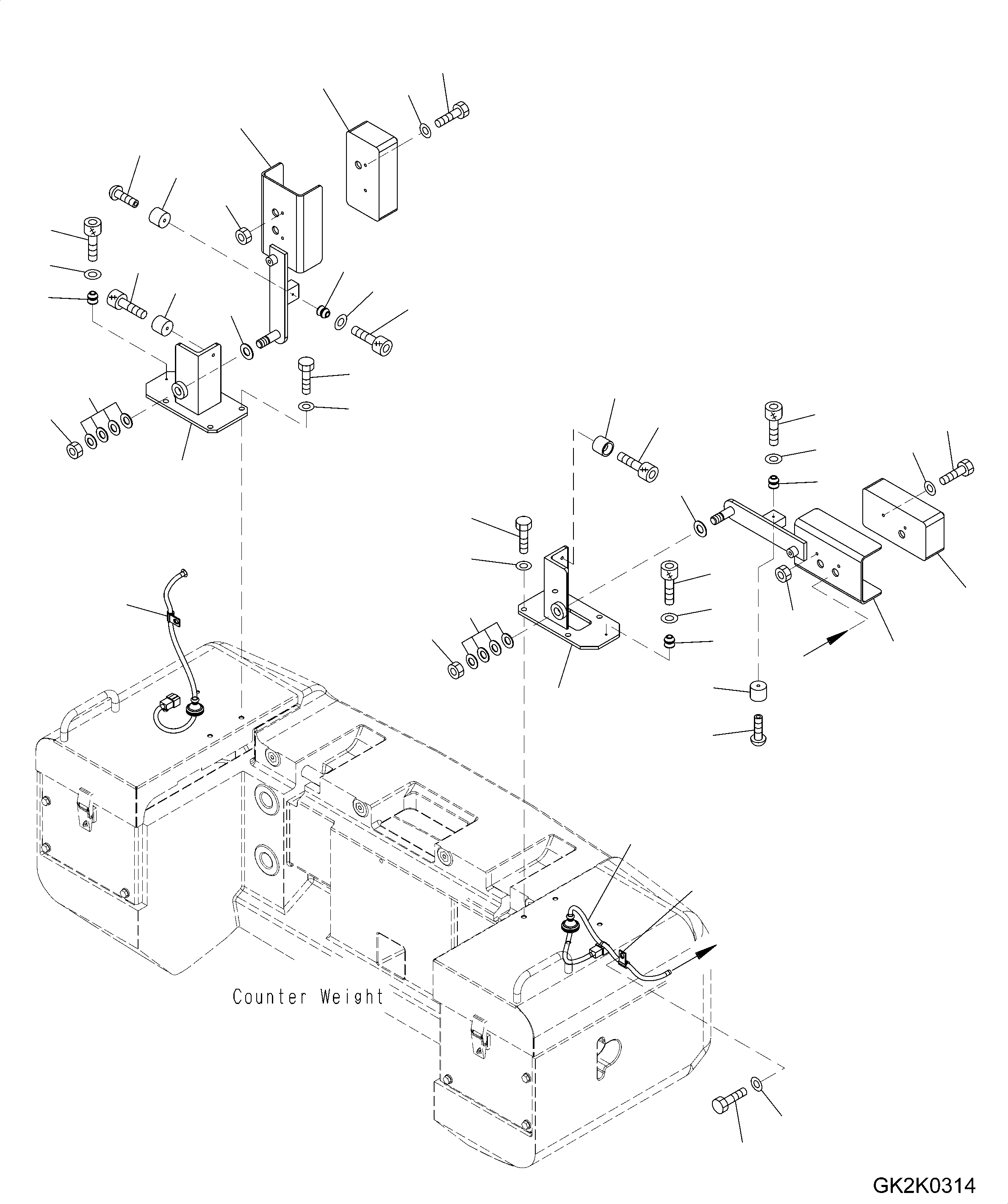 Схема запчастей Komatsu WA320PZ-6 - АККУМУЛЯТОРН. ОТСЕК (С ROAD TRAFFIC REGULATION) (ДЛЯ ITALY) (ЗАДН. ФОНАРИ) E ЭЛЕКТРИКА