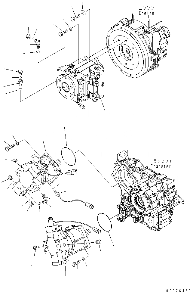 Схема запчастей Komatsu WA320PZ-6 - HYDROSTATIC ТРАНСМИССИЯ (HST) (НАСОС И МОТОР) (КРЕПЛЕНИЕ) F ТРАНСМИССИЯ
