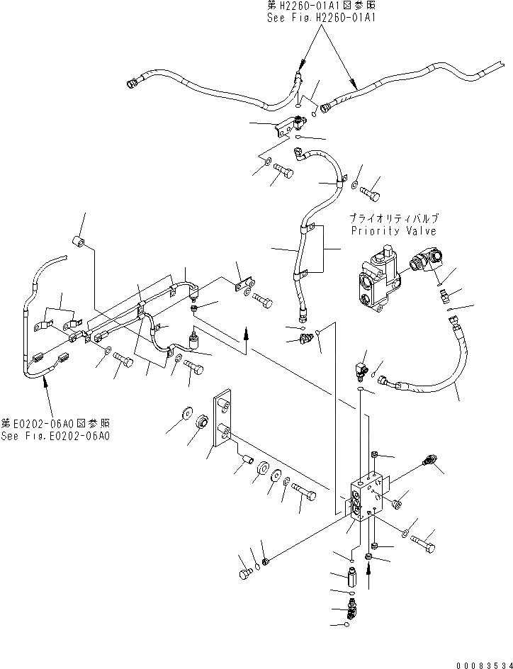 Схема запчастей Komatsu WA320PZ-6 - ЭКСТРЕНН. РУЛЕВ. УПРАВЛЕНИЕ (КЛАПАН КРЕПЛЕНИЕ И PRESSURE ПЕРЕКЛЮЧАТЕЛЬ) H ГИДРАВЛИКА
