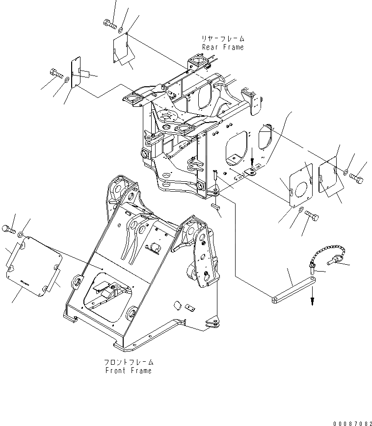 Схема запчастей Komatsu WA320PZ-6 - БЛОКИР. ШАНГА И COVER J ОСНОВНАЯ РАМА И ЕЕ ЧАСТИ