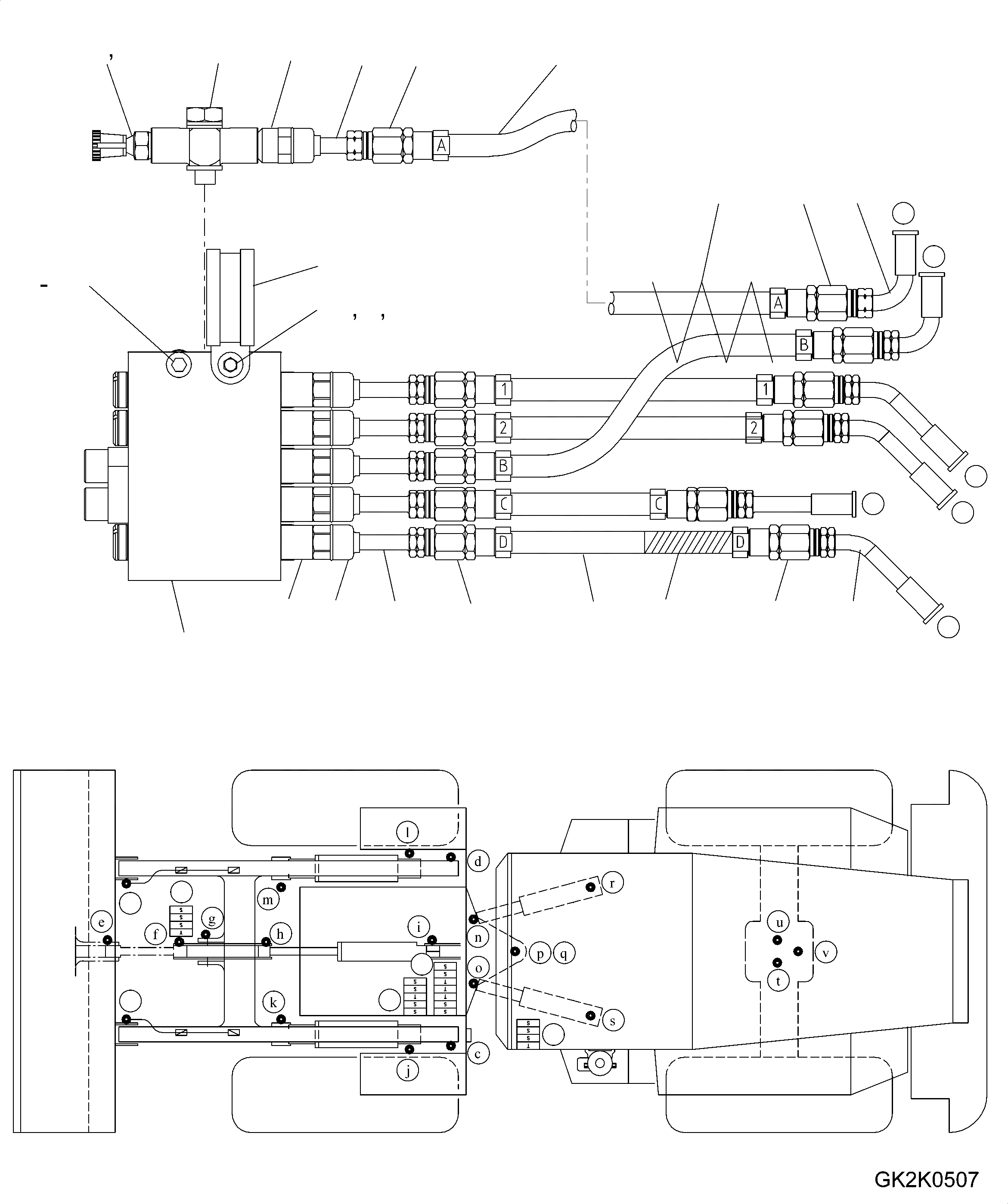 Схема запчастей Komatsu WA320PZ-6 - CENTRAL СМАЗКА СИСТЕМА (ПЕРЕДН. РАМА) (ФИДЕР) (/) J ОСНОВНАЯ РАМА И ЕЕ ЧАСТИ