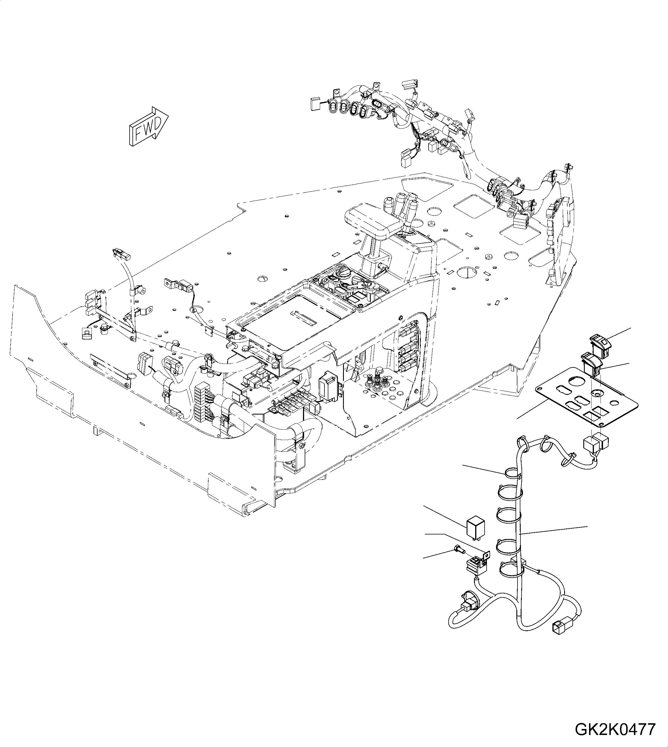 Схема запчастей Komatsu WA320PZ-6 - КАБИНА ROPS (REРАБОЧ. КАБИНАE ДЛЯ БЫСТРОСЪЕМН. МЕХ-М) K OPERATORґS ОБСТАНОВКА И СИСТЕМА УПРАВЛЕНИЯ