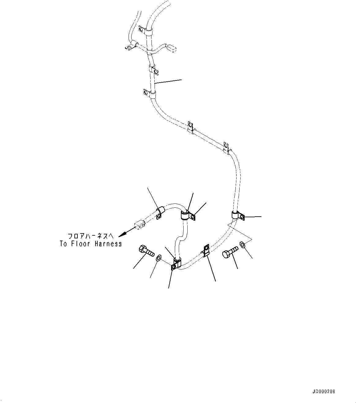 Схема запчастей Komatsu WA320PZ-6 - КАПОТ (ПРОВОДКА КРЕПЛЕНИЕ) M ЧАСТИ КОРПУСА