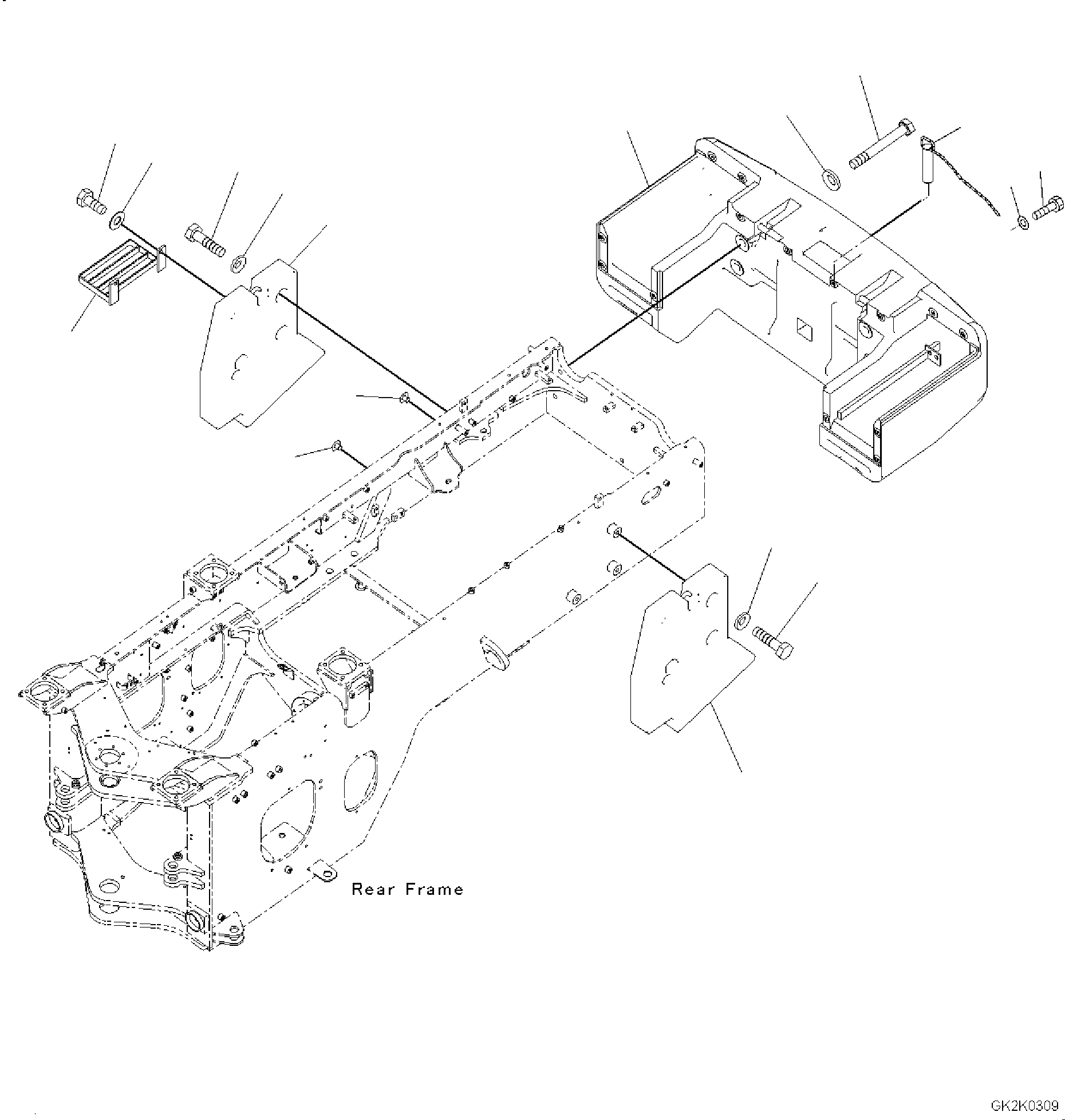 Схема запчастей Komatsu WA320PZ-6 - ПРОТИВОВЕС (С ДОПОЛН. ВЕС) M ЧАСТИ КОРПУСА
