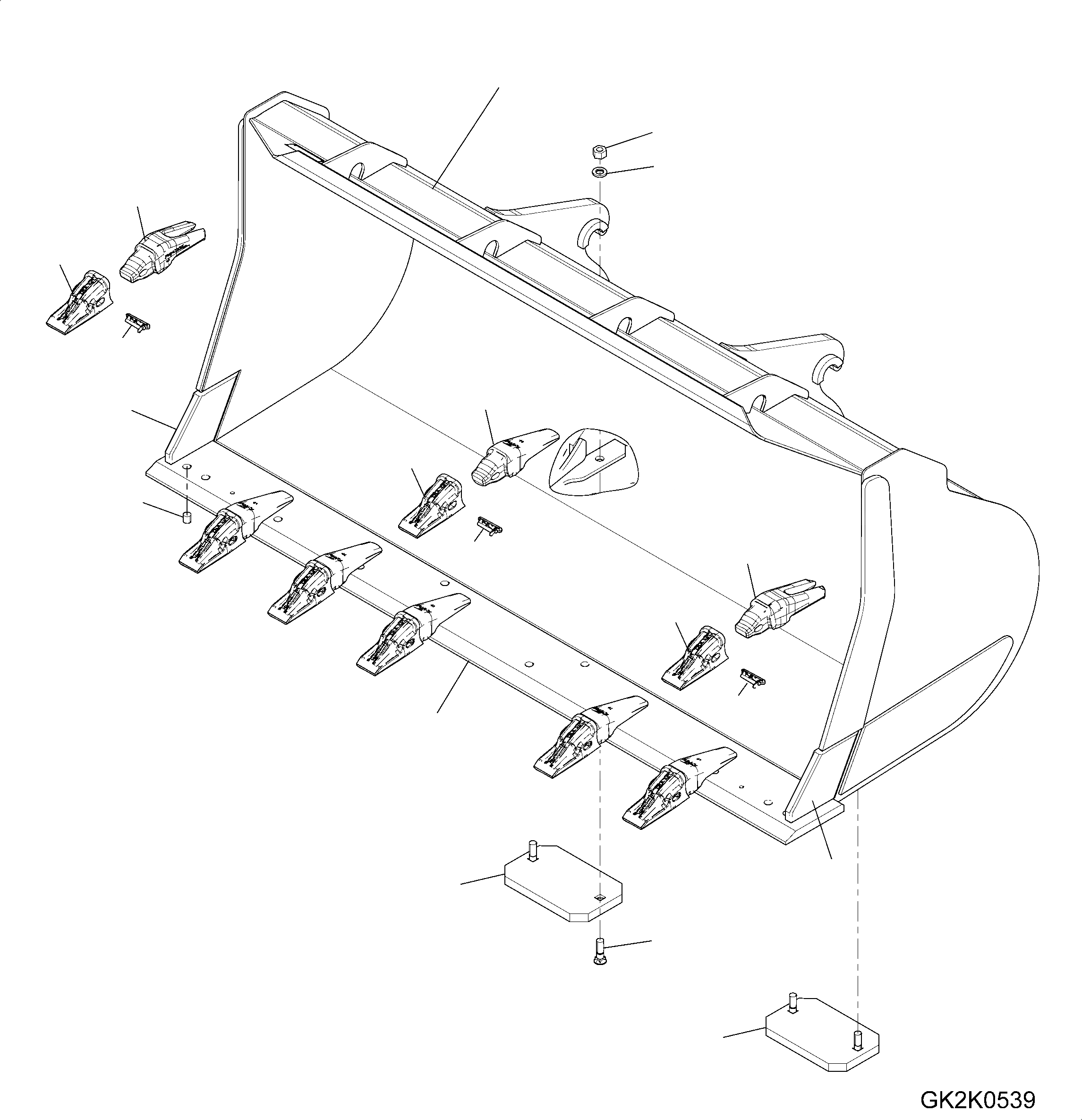 Схема запчастей Komatsu WA320PZ-6 - КОВШ ДЛЯ БЫСТРОСЪЕМН. МЕХ-М (.CBM) (С TEETH HENSLEY) (ТИП C) T РАБОЧЕЕ ОБОРУДОВАНИЕ