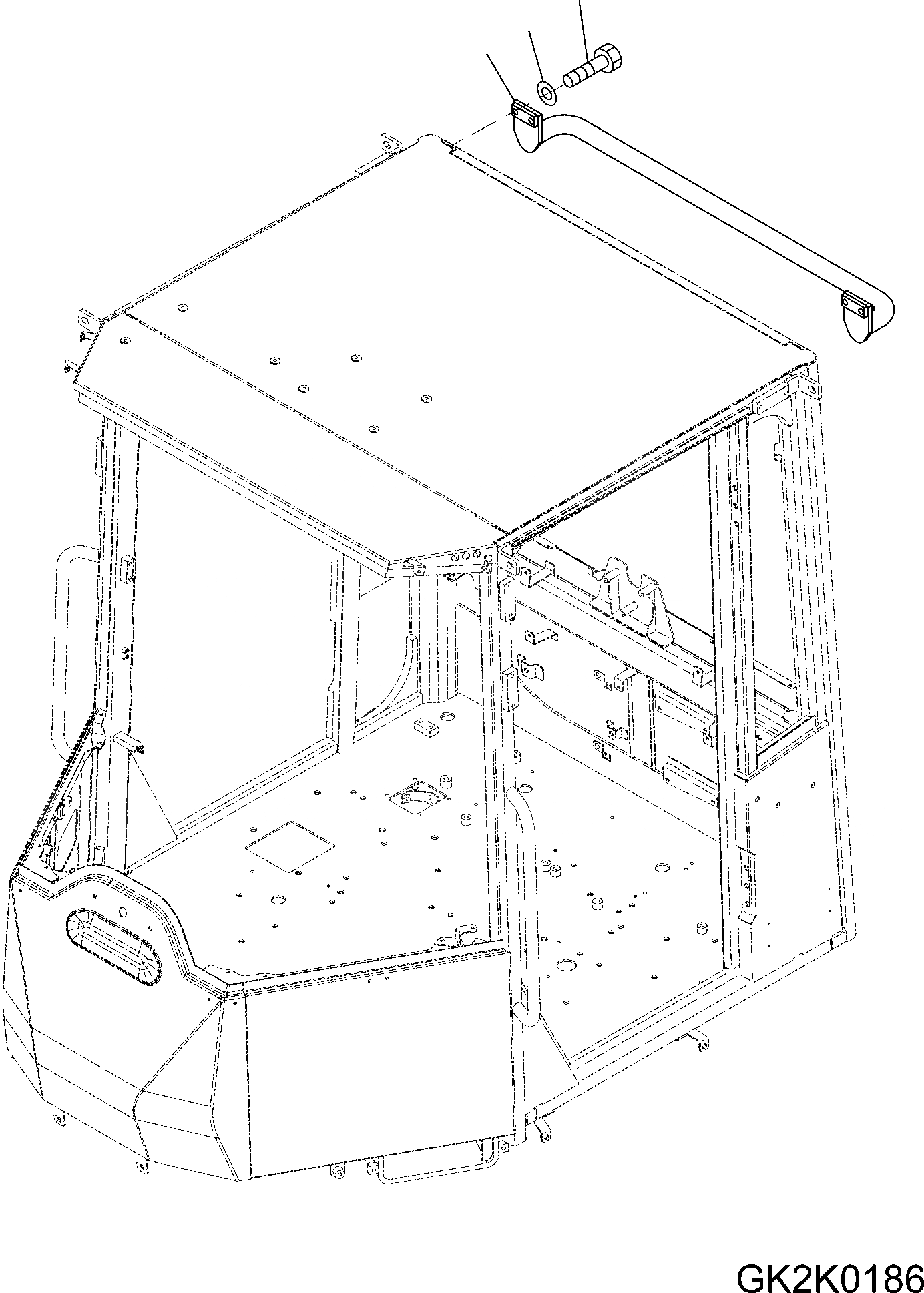 Схема запчастей Komatsu WA320PZ-6 - КРЫША RAIL (ЗАДН.) W РАЗНОЕ