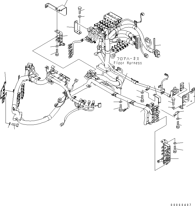 Схема запчастей Komatsu WA320PZ-6 - ПОЛ (ПОЛ Э/ПРОВОДКА) (/)(№7-) КАБИНА ОПЕРАТОРА И СИСТЕМА УПРАВЛЕНИЯ
