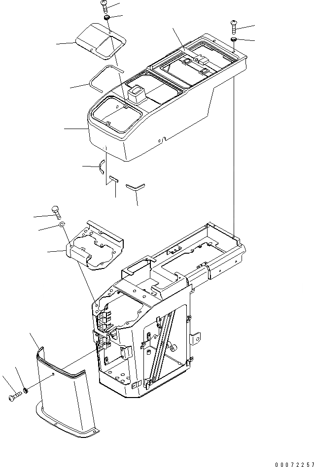 Схема запчастей Komatsu WA320PZ-6 - УПРАВЛЕНИЕ ПОГРУЗКОЙ (КОНСОЛЬ COVER) (ДЛЯ MONO РЫЧАГ ИЛИ MULTI FUNCTION MONO РЫЧАГ) (КРОМЕ ЯПОН.)(№7-) КАБИНА ОПЕРАТОРА И СИСТЕМА УПРАВЛЕНИЯ