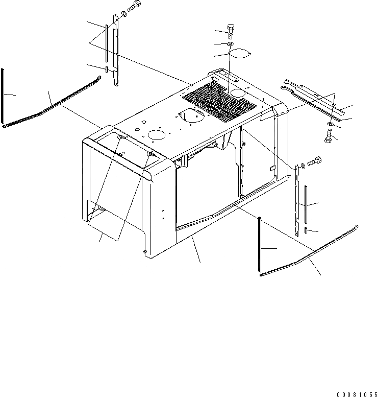 Схема запчастей Komatsu WA320PZ-6 - КАПОТ(№7-) ЧАСТИ КОРПУСА