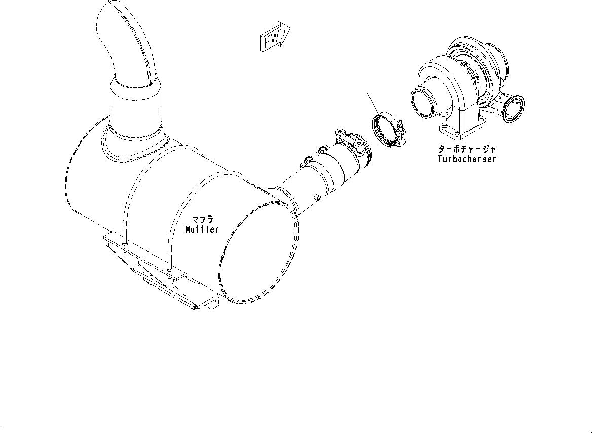 Схема запчастей Komatsu WA320PZ-6 - ТУРБОНАГНЕТАТЕЛЬ ВЫПУСКН. GAS СОЕДИН-Е ДВИГАТЕЛЬ