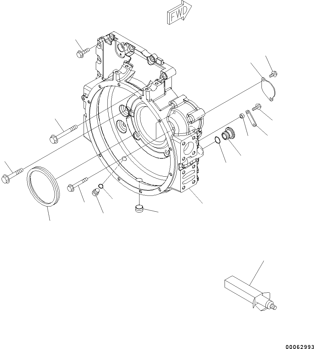 Схема запчастей Komatsu WA320PZ-6 - КАРТЕР МАХОВИКА ДВИГАТЕЛЬ