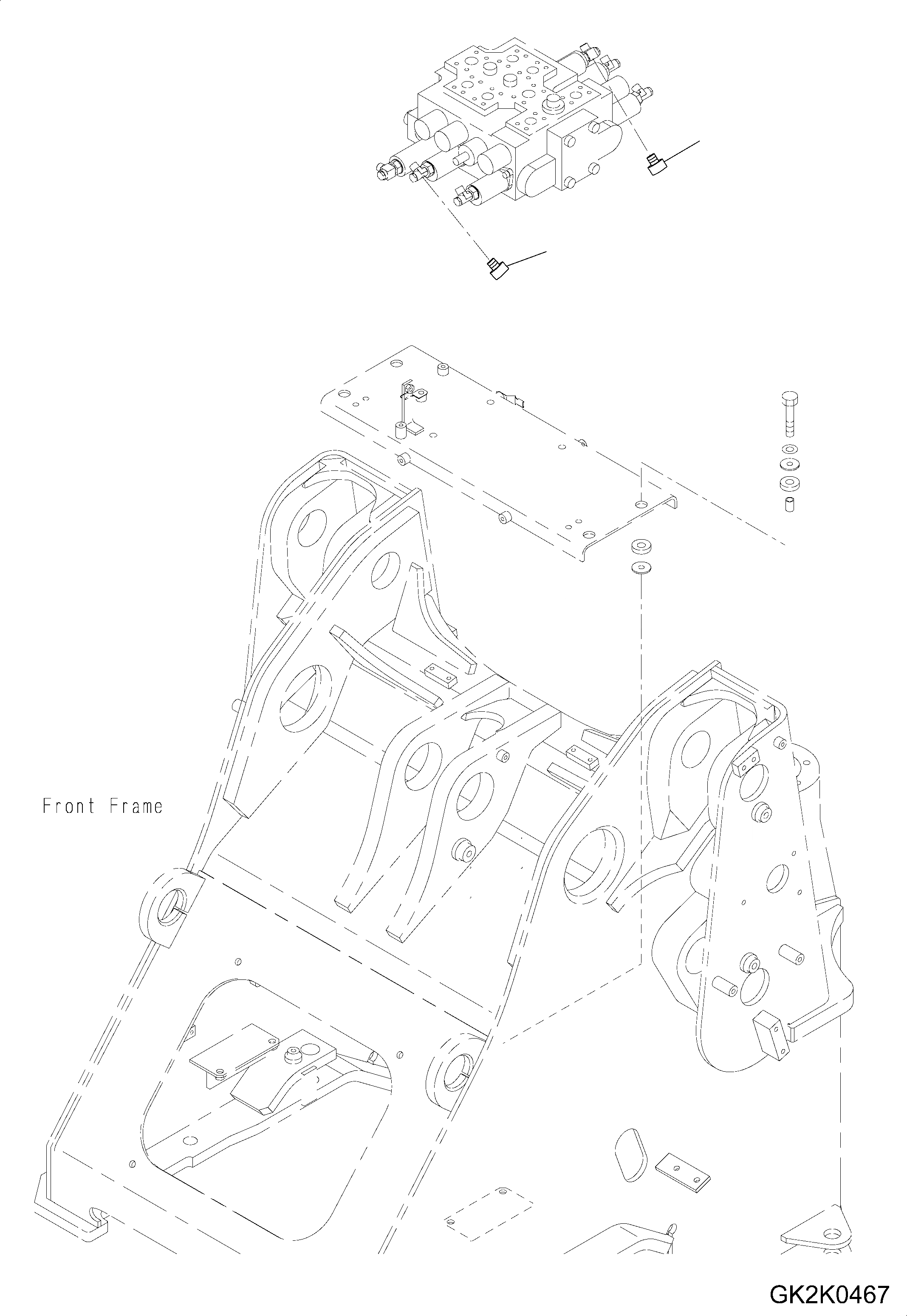 Схема запчастей Komatsu WA320PZ-6 - ГИДРАВЛ УПРАВЛЯЮЩ. КЛАПАН (3-Х СЕКЦИОНН. КЛАПАН ARRANGEMENT) (БЕЗ P.P.C. ДАТЧИК) ГИДРАВЛИКА