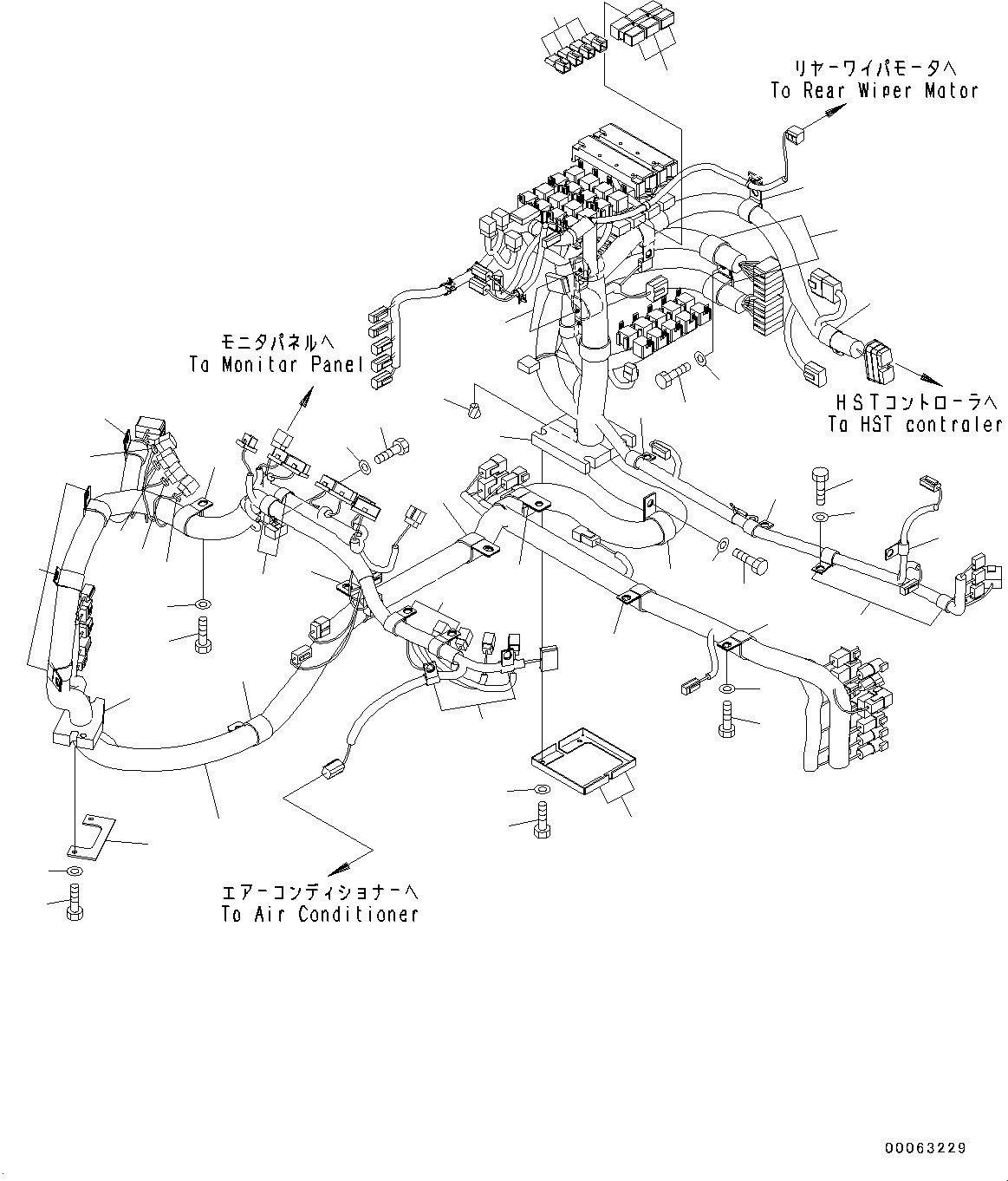 Схема запчастей Komatsu WA320PZ-6 - КАБИНА ROPS И ОСНОВН. КОНСТРУКЦИЯ ГРУППА (ПОЛ) (ПРОВОДКА) OPERATORґS ОБСТАНОВКА И СИСТЕМА УПРАВЛЕНИЯ