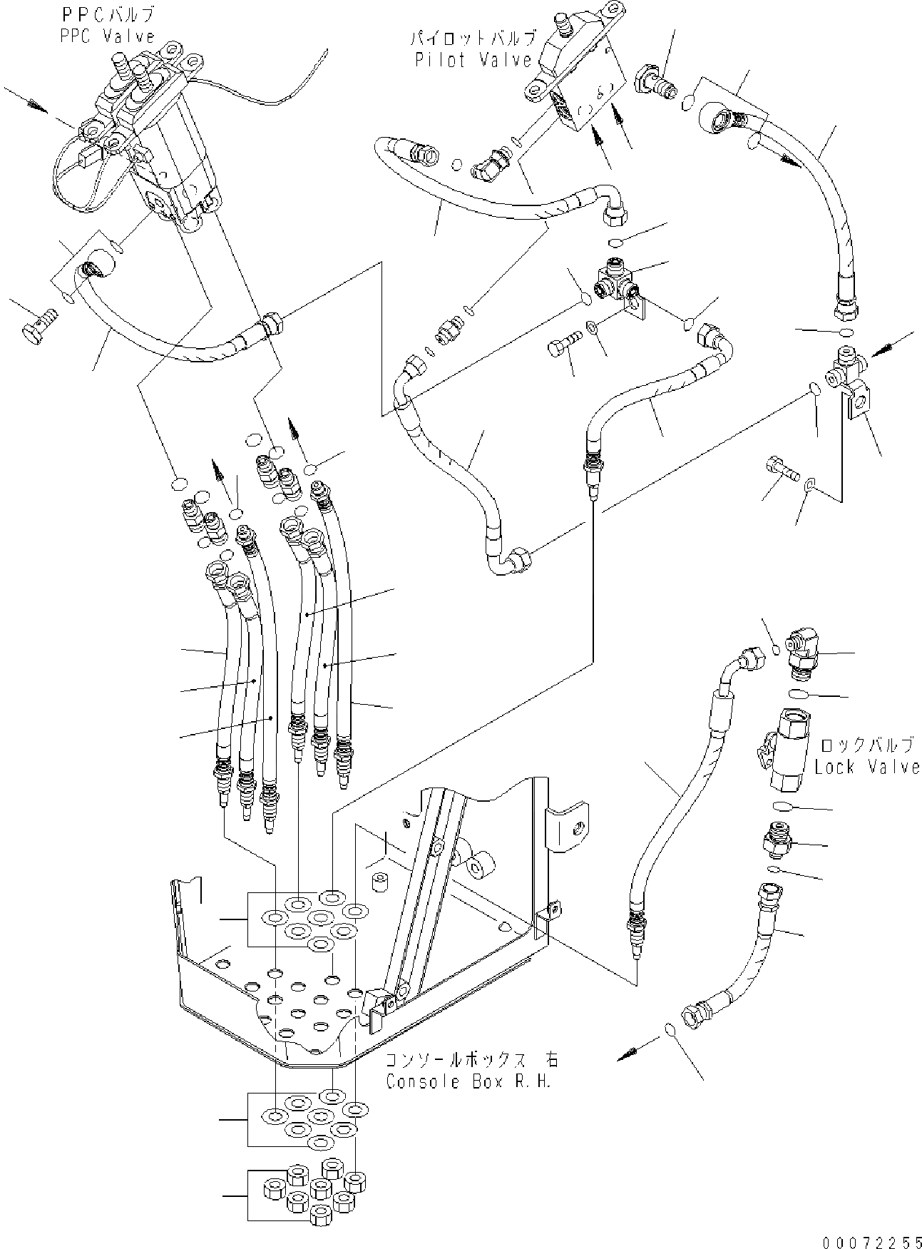 Схема запчастей Komatsu WA320PZ-6 - УПРАВЛЕНИЕ ПОГРУЗКОЙ (P.P.C. ШЛАНГИ) (ДЛЯ -РЫЧАГ И НАВЕСН. ОБОРУД РЫЧАГ) OPERATORґS ОБСТАНОВКА И СИСТЕМА УПРАВЛЕНИЯ