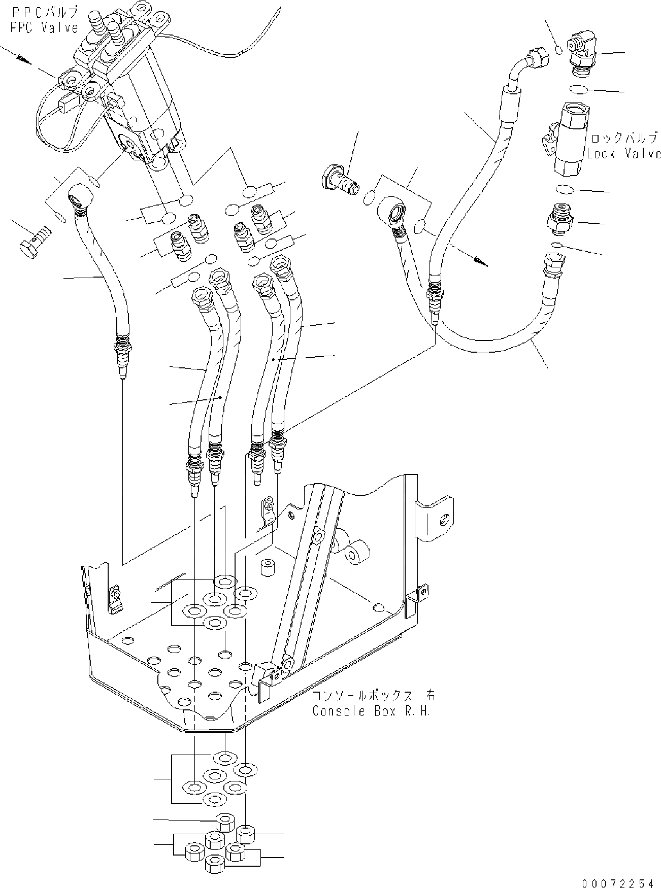 Схема запчастей Komatsu WA320PZ-6 - УПРАВЛЕНИЕ ПОГРУЗКОЙ (P.P.C. ШЛАНГИ) (ДЛЯ -РЫЧАГ) OPERATORґS ОБСТАНОВКА И СИСТЕМА УПРАВЛЕНИЯ