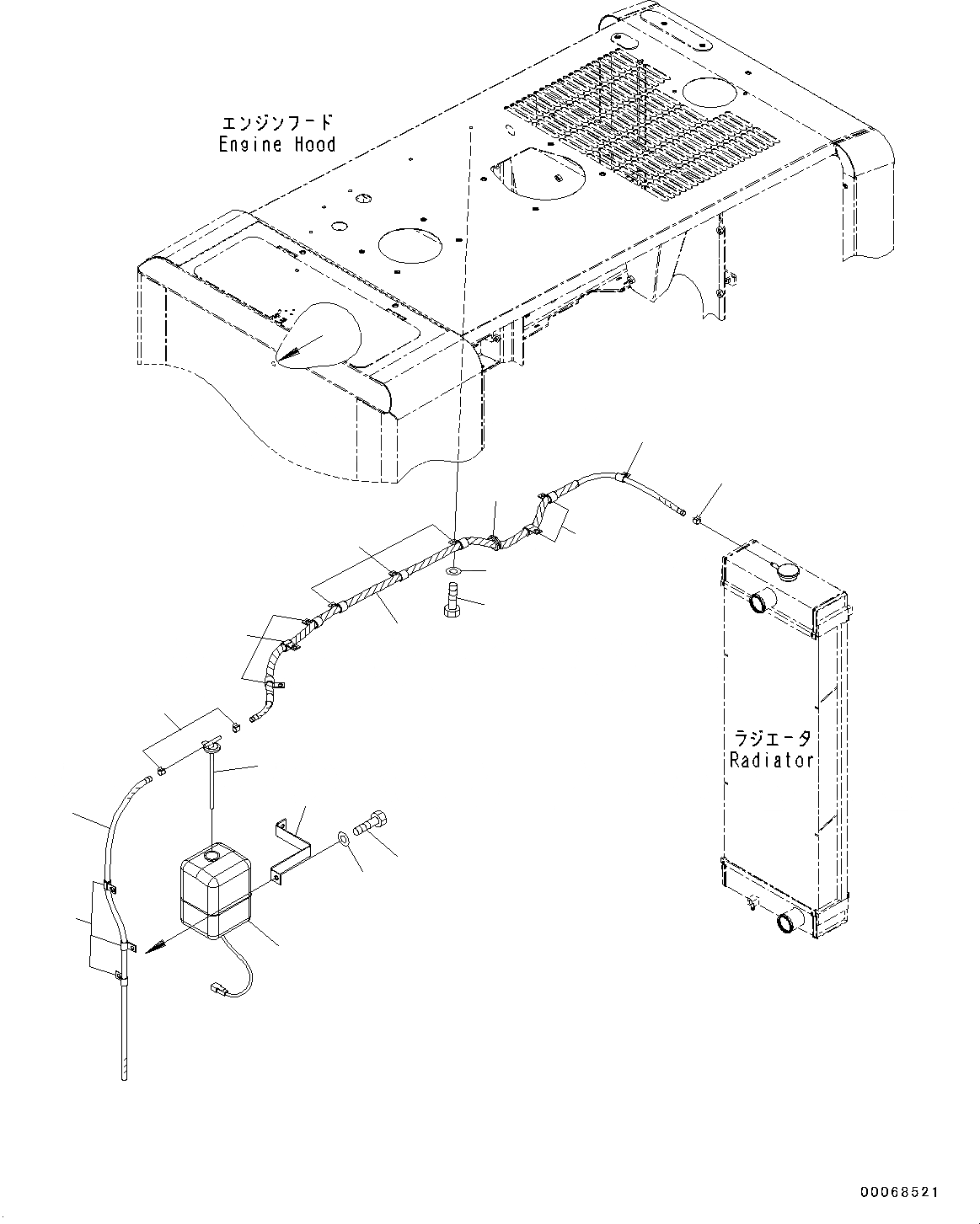Схема запчастей Komatsu WA320PZ-6 - КАПОТ (СИСТЕМА ТРУБ РАДИАТОРА) ЧАСТИ КОРПУСАS И КРЫШКИ