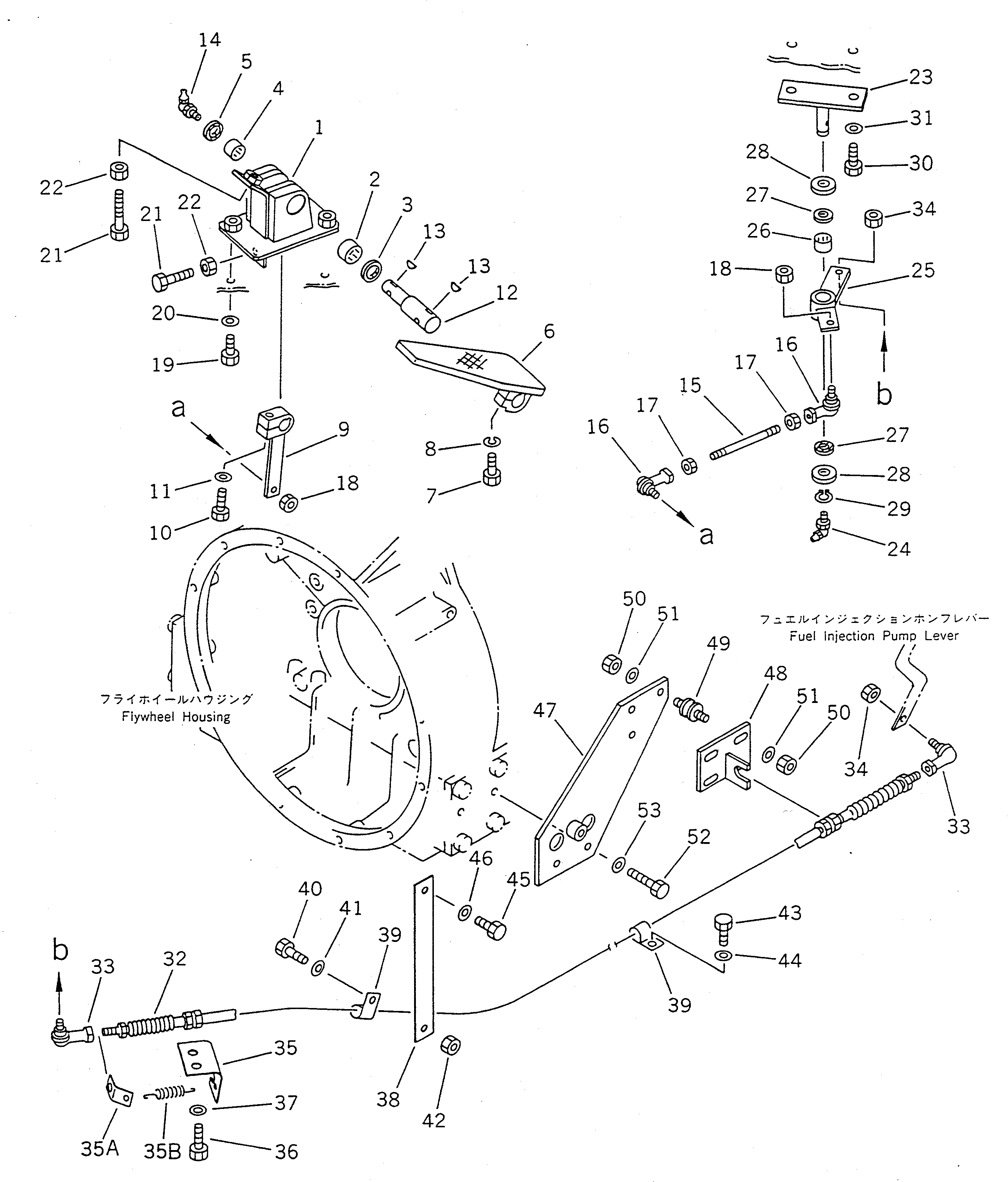 Схема запчастей Komatsu WA350-1 - ПЕДАЛЬ АКСЕЛЕРАТОРАAND МЕХАНИЗМ(№7-) КОМПОНЕНТЫ ДВИГАТЕЛЯ И ЭЛЕКТРИКА