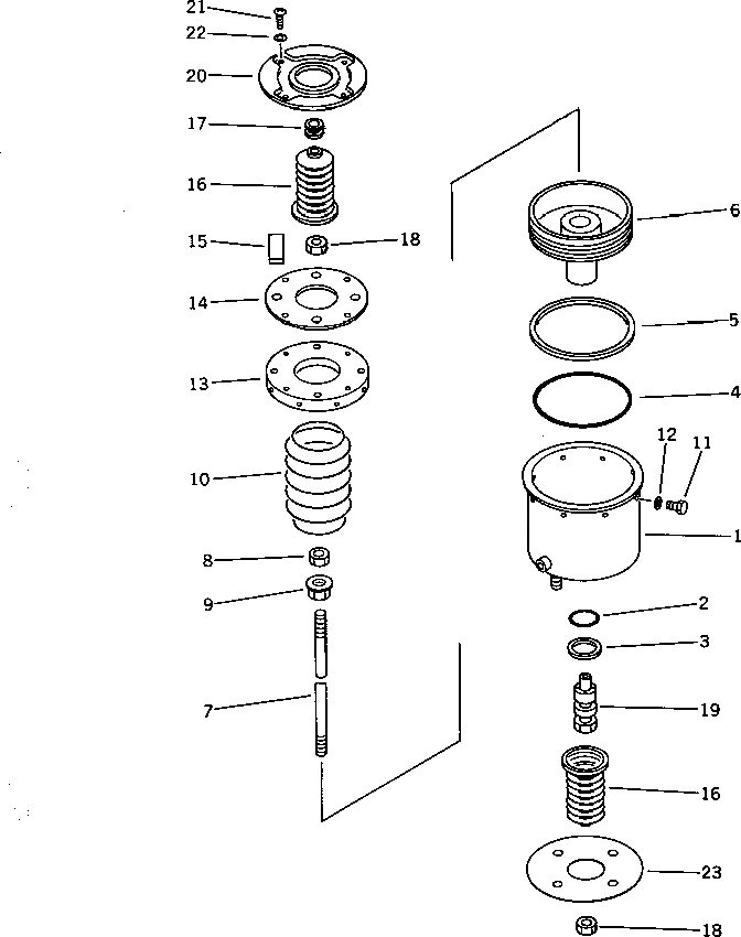 Схема запчастей Komatsu WA350-1 - ПРУжИН. ЦИЛИНДР. (TBG/ABE СПЕЦ-Я.) СПЕЦ. APPLICATION ЧАСТИ
