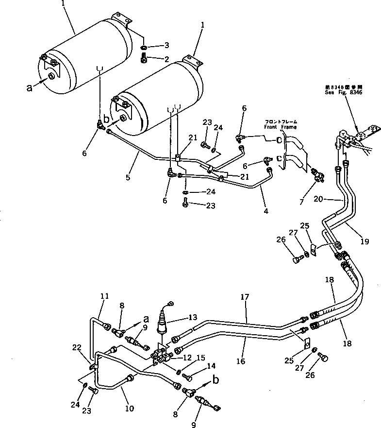 Схема запчастей Komatsu WA350-1 - ОТОПИТЕЛЬ (DENSO) (/) РАМА И ЧАСТИ КОРПУСА