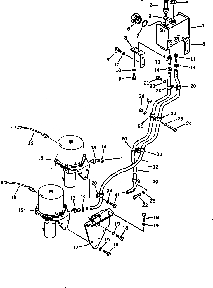 Схема запчастей Komatsu WA350-1 - ГИДР. БАК.(№8-) УПРАВЛ-Е РАБОЧИМ ОБОРУДОВАНИЕМ