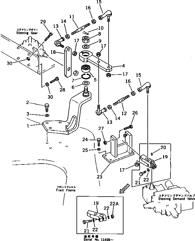 Схема запчастей Komatsu WA350-1 - РУЛЕВ. УПРАВЛЕНИЕ МЕХАНИЗМ (TBG/ABE СПЕЦ-Я.) СПЕЦ. APPLICATION ЧАСТИ