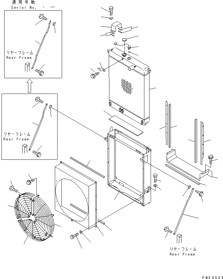 Схема запчастей Komatsu WA350-3A-S - РАДИАТОР(№-) КОМПОНЕНТЫ ДВИГАТЕЛЯ И ЭЛЕКТРИКА