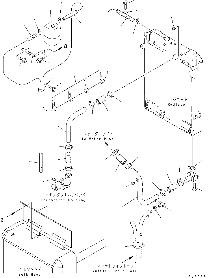 Схема запчастей Komatsu WA350-3A-S - СИСТЕМА ТРУБ РАДИАТОРА (БЕЗ КОНДИЦ. ВОЗДУХА)(№-) КОМПОНЕНТЫ ДВИГАТЕЛЯ И ЭЛЕКТРИКА