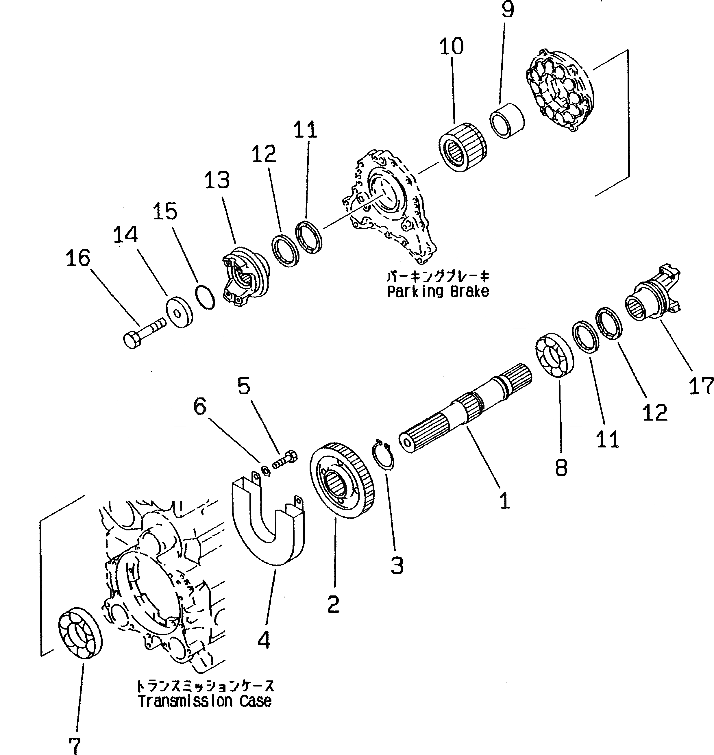 Схема запчастей Komatsu WA350-3A-S - ТРАНСМИССИЯ (ВЫХОДНОЙ ВАЛ)(№-) ТРАНСМИССИЯ