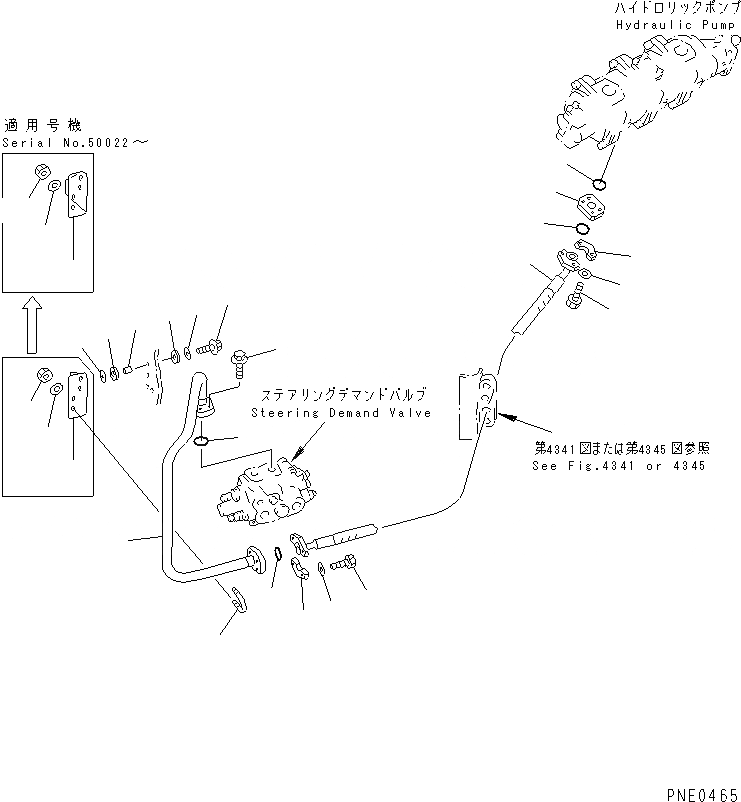 Схема запчастей Komatsu WA350-3A-S - ГИДРОЛИНИЯ (НАСОС РУЛЕВ. УПРАВЛ-Я ЛИНИЯ)(№-) РУЛЕВ. УПРАВЛЕНИЕ И СИСТЕМА УПРАВЛЕНИЯ
