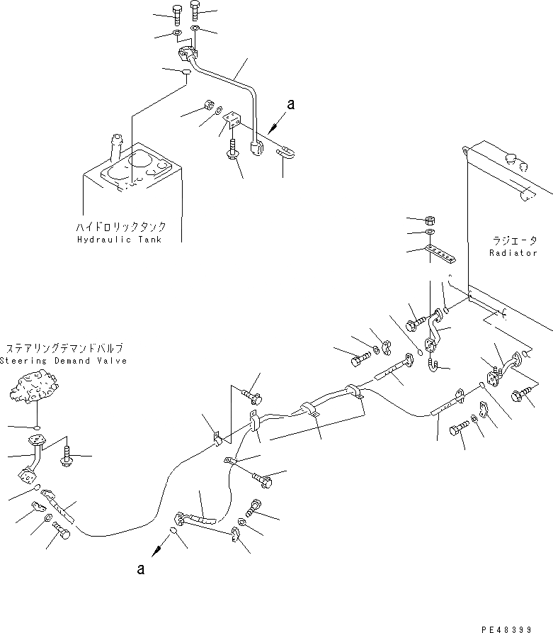 Схема запчастей Komatsu WA350-3A-S - ГИДРОЛИНИЯ (ОХЛАЖДЕНИЕ СИСТЕМЫ ПОВОРОТА)(№-) РУЛЕВ. УПРАВЛЕНИЕ И СИСТЕМА УПРАВЛЕНИЯ